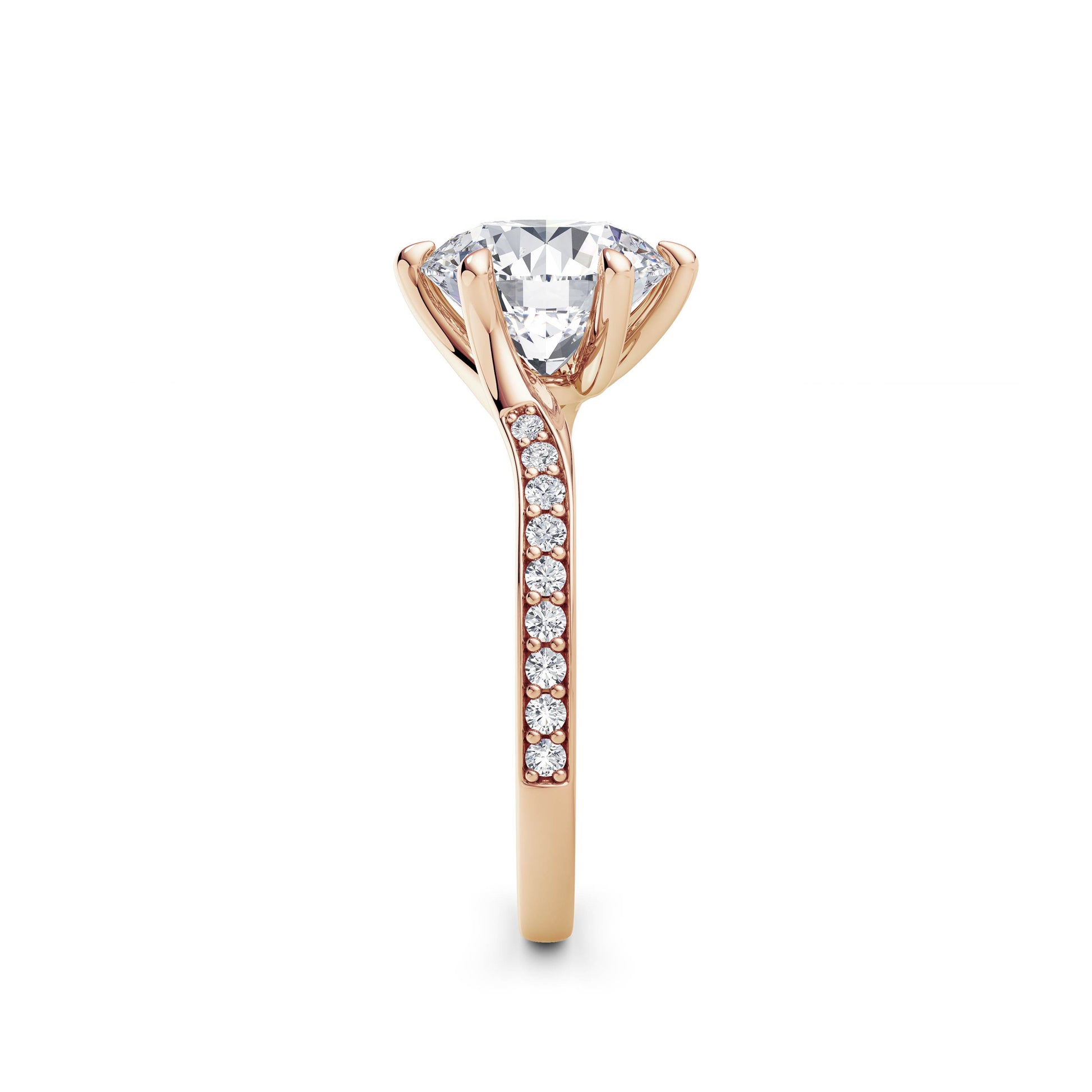 Aimee 18k Rose Gold Round Diamond Band