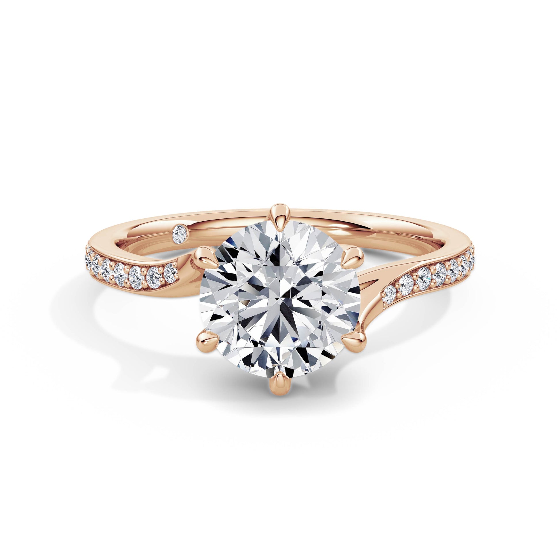 Aimee 18k Rose Gold Round Diamond Band