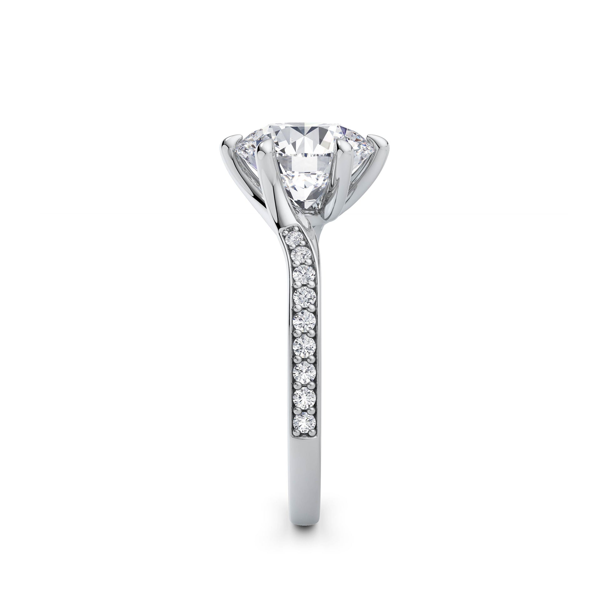 Aimee 18k White Gold Round Diamond Band