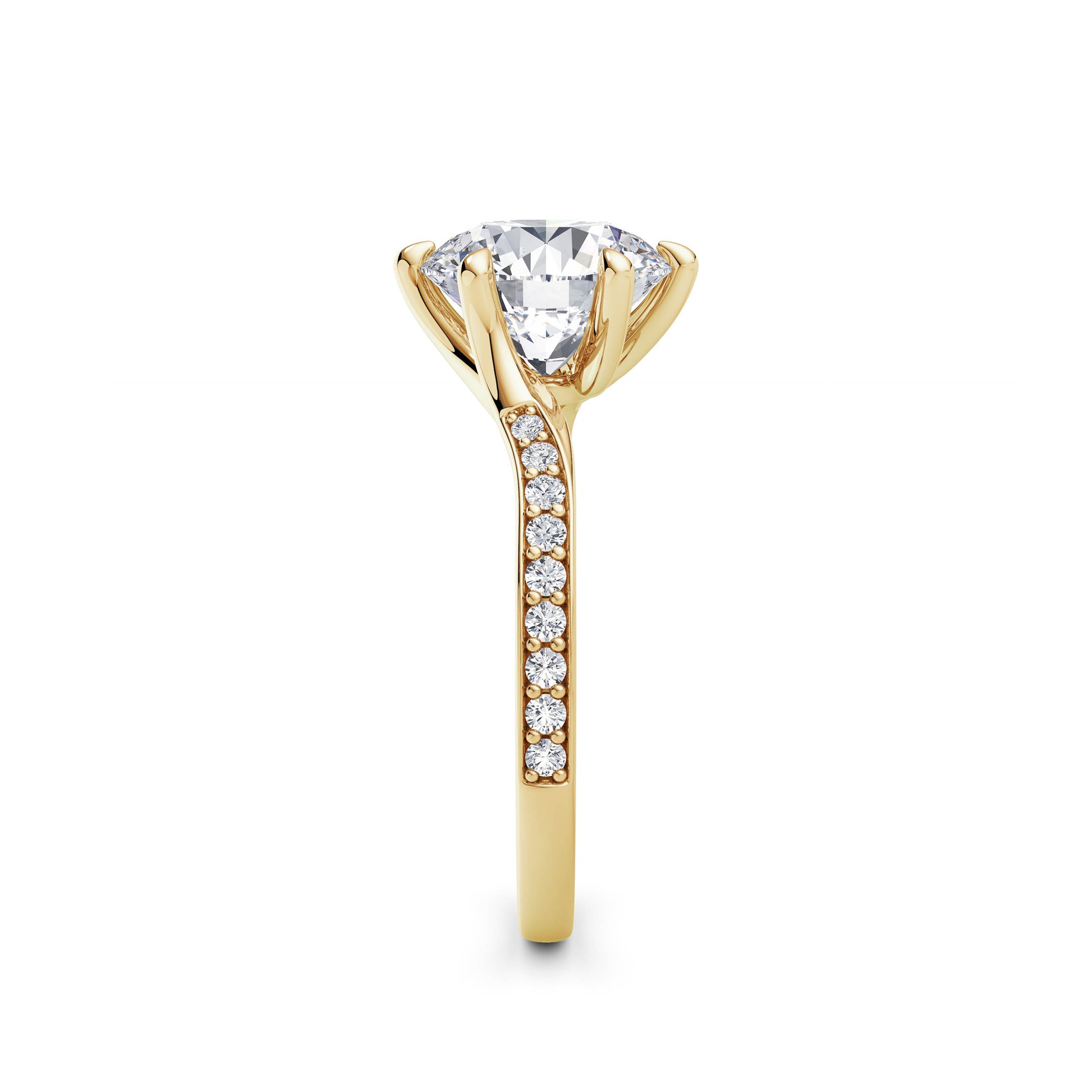 Aimee 18k Yellow Gold Round Diamond Band