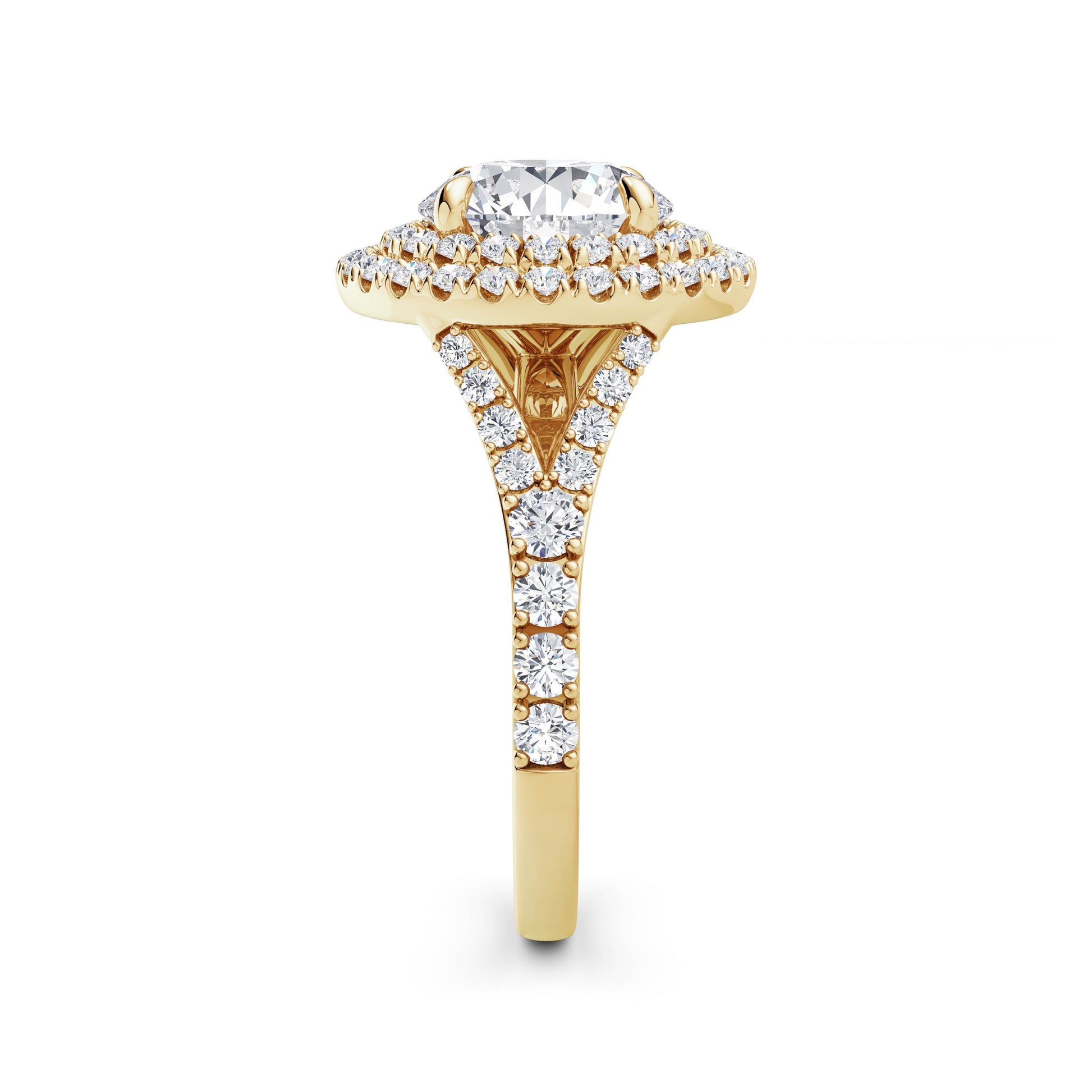 Aimee 18k Yellow Gold Round Halo