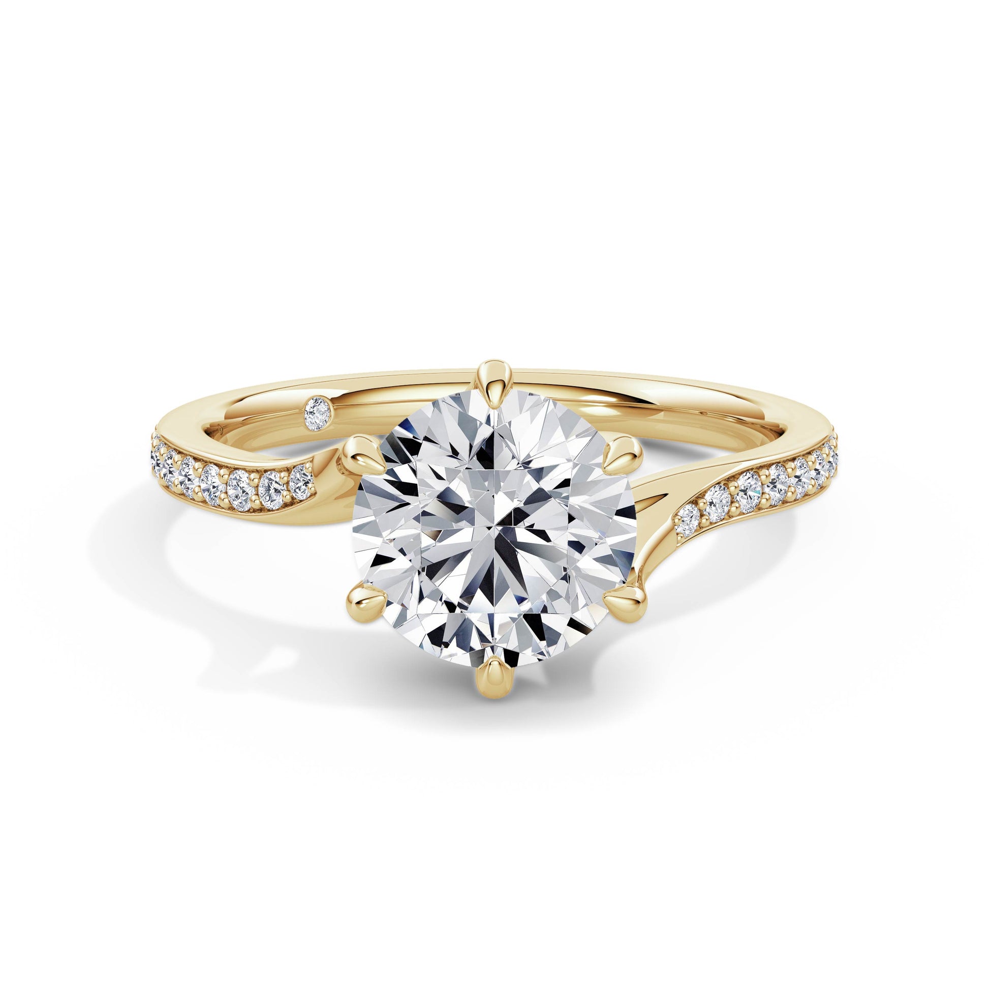 Aimee 18k Yellow Gold Round Diamond Band