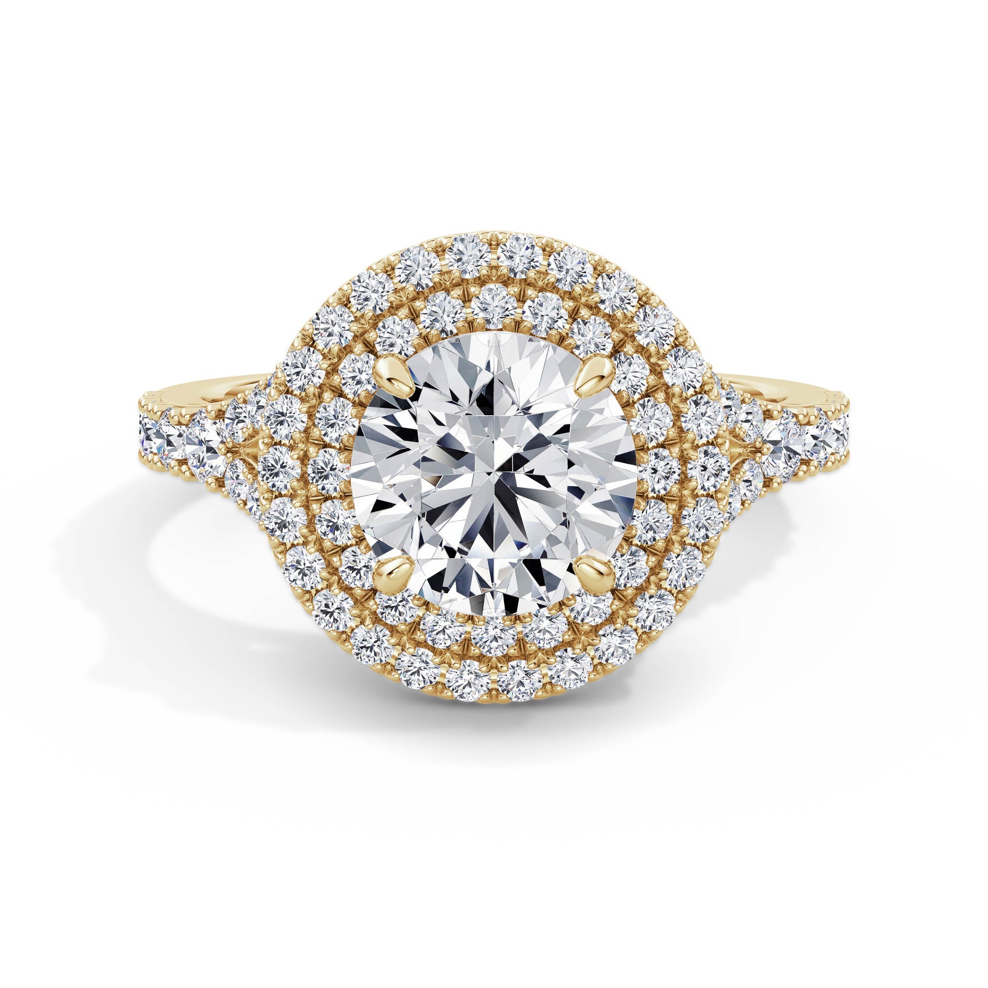 Aimee 18k Yellow Gold Round Halo