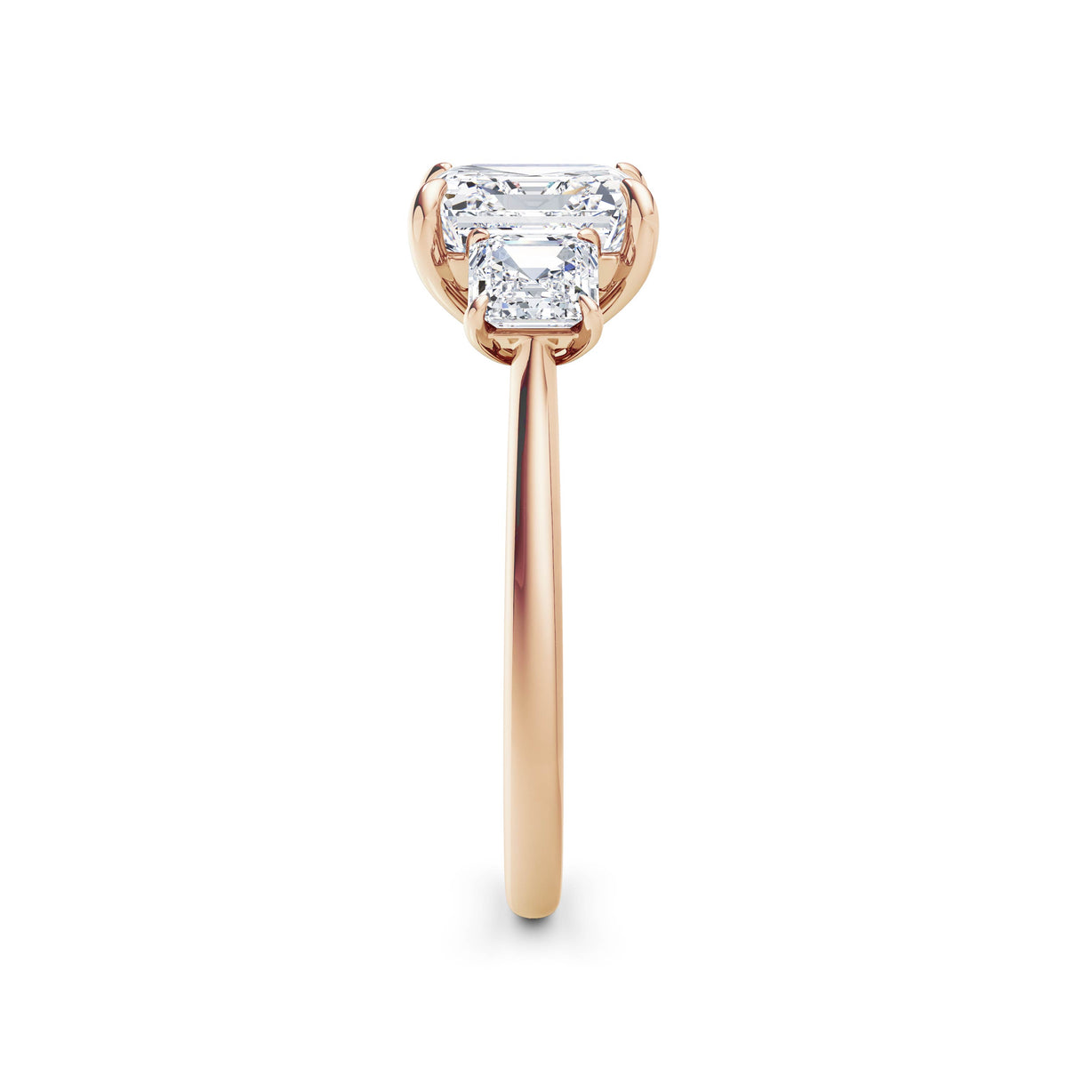 Anita 18k Rose Gold Asscher Trilogy