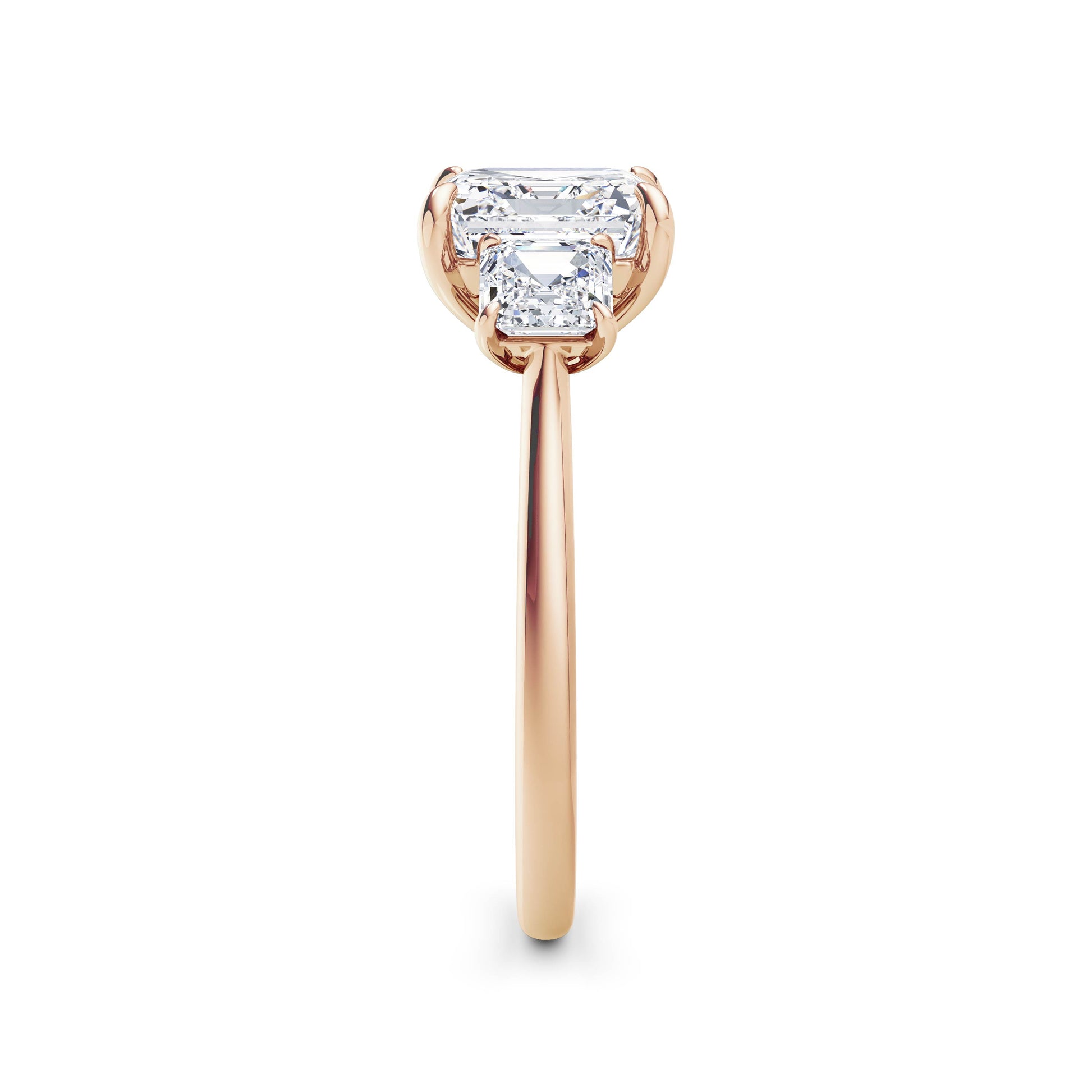 Anita 18k Rose Gold Asscher Trilogy