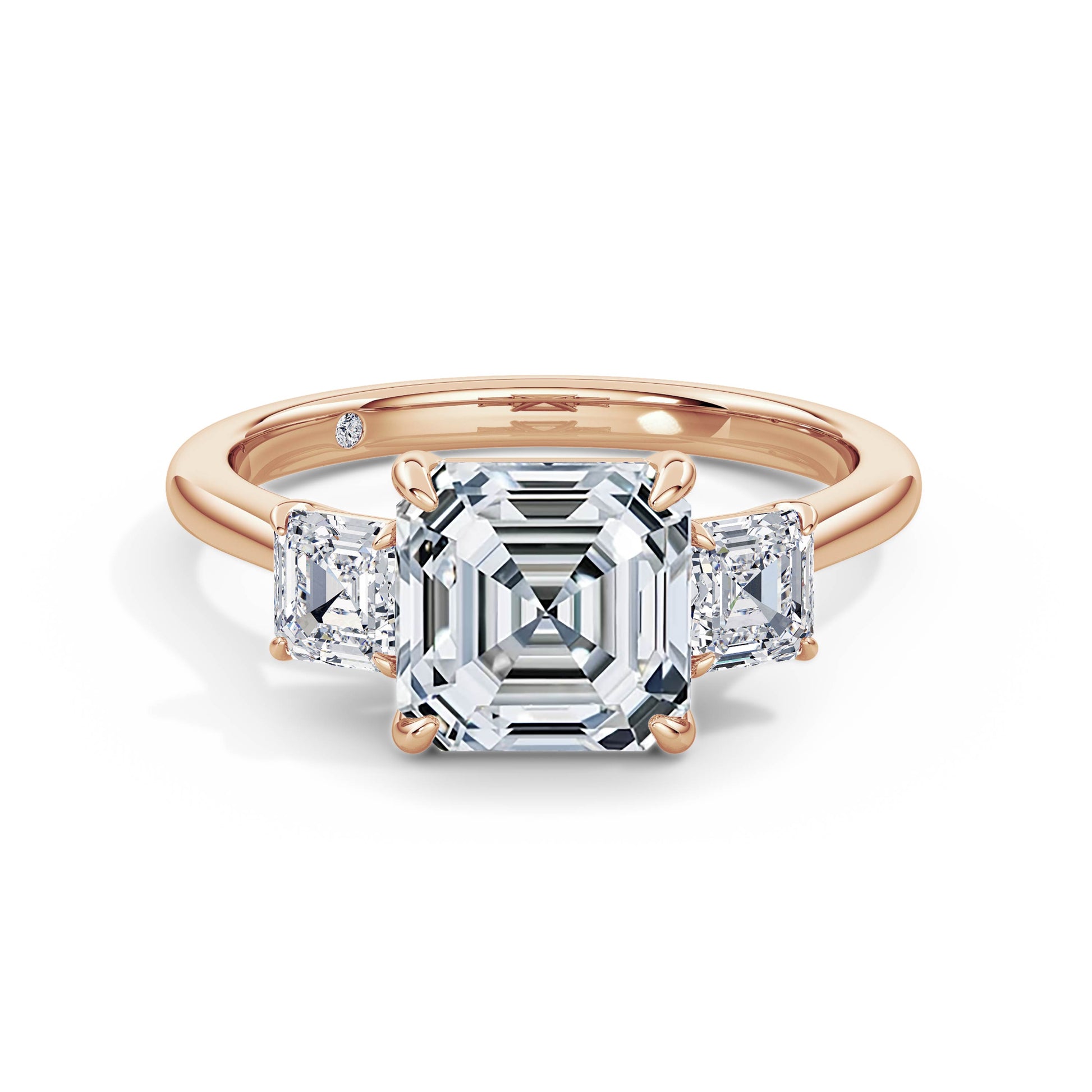 Anita 18k Rose Gold Asscher Trilogy