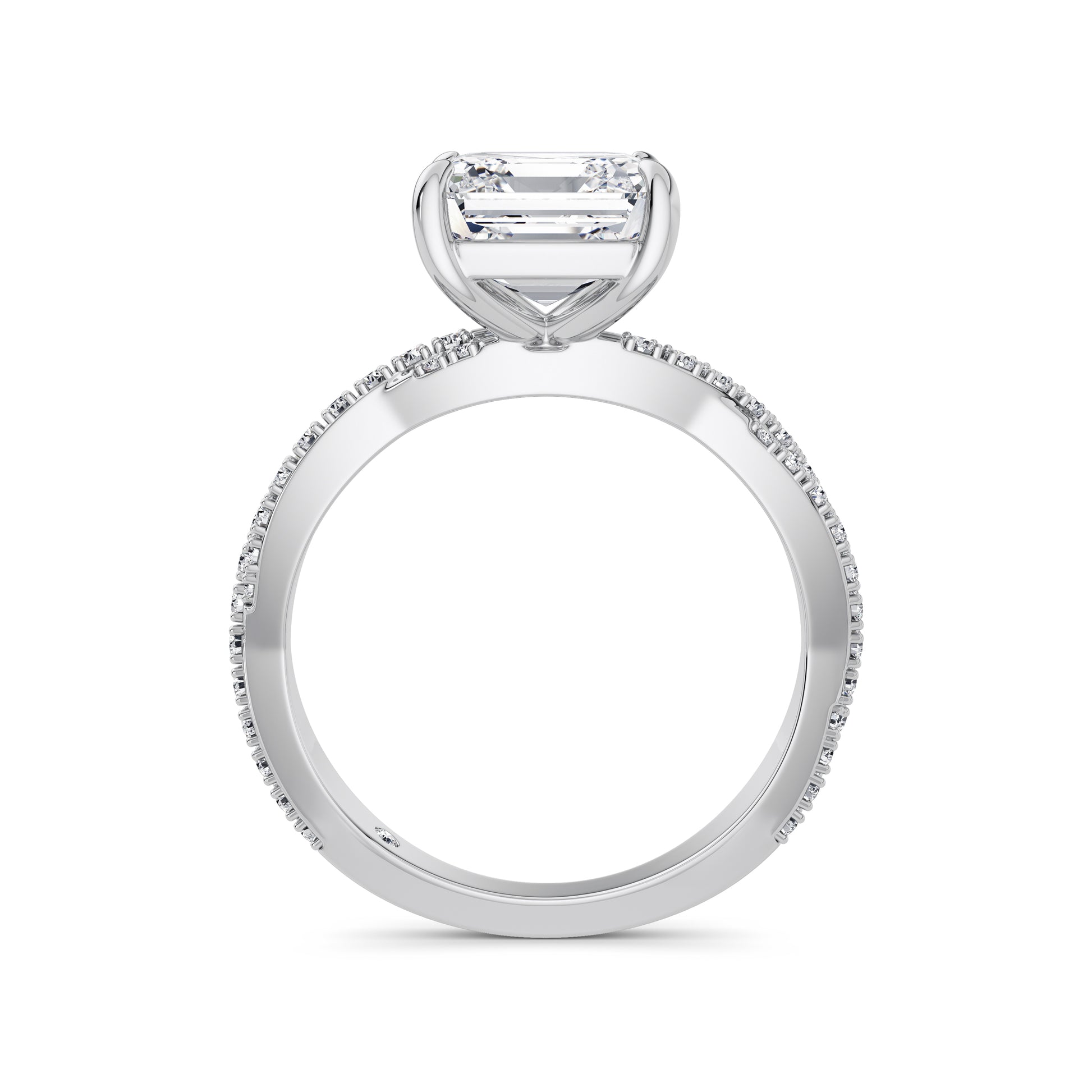 Anita 18k White Gold Asscher Diamond Band