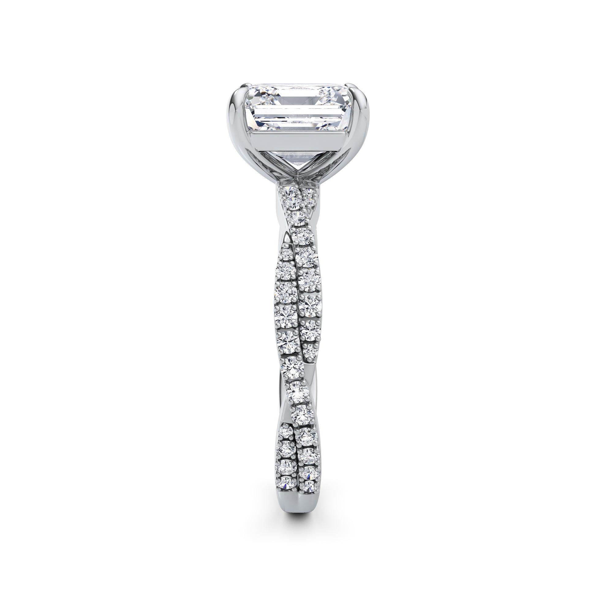 Anita 18k White Gold Asscher Diamond Band