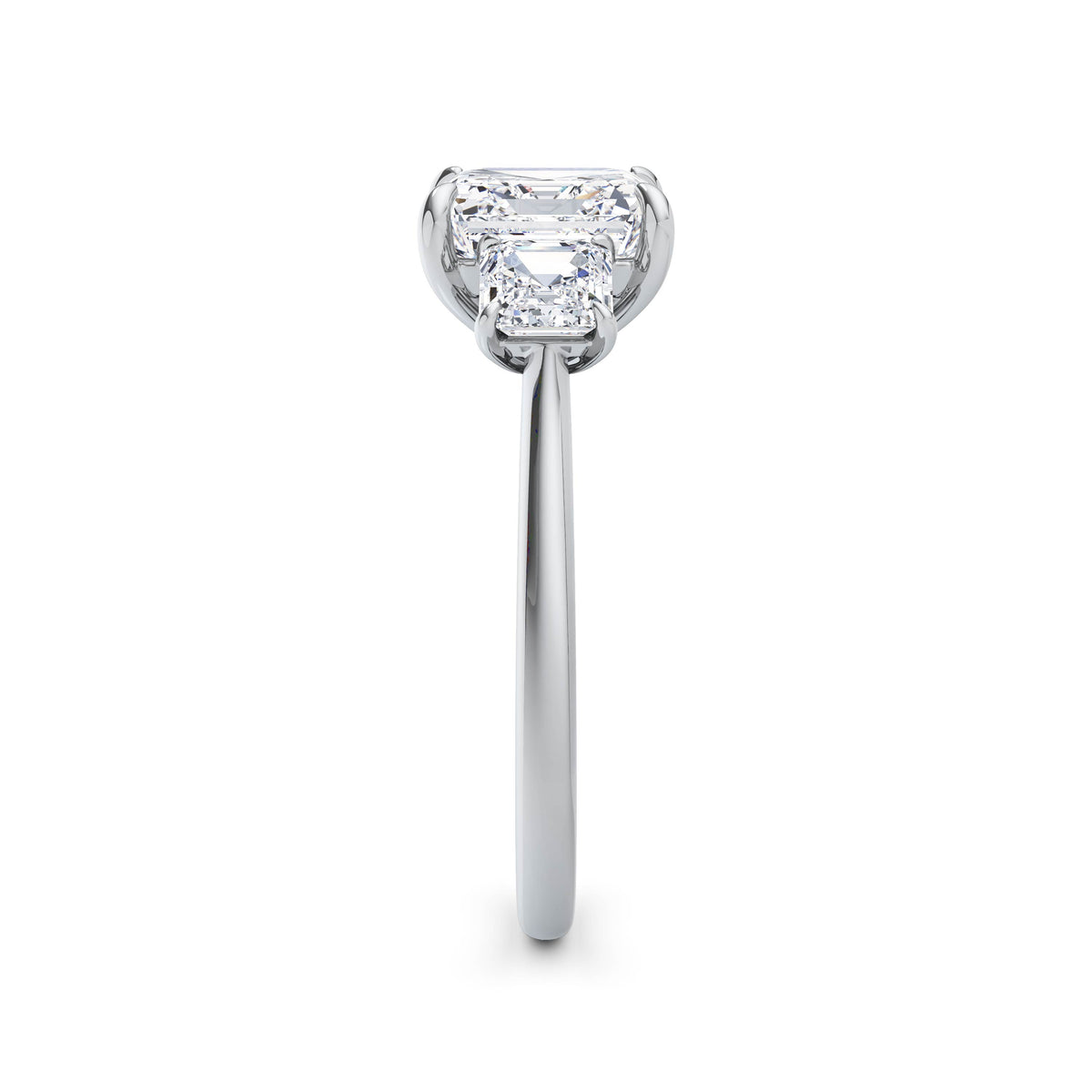 Anita 18k White Gold Asscher Trilogy