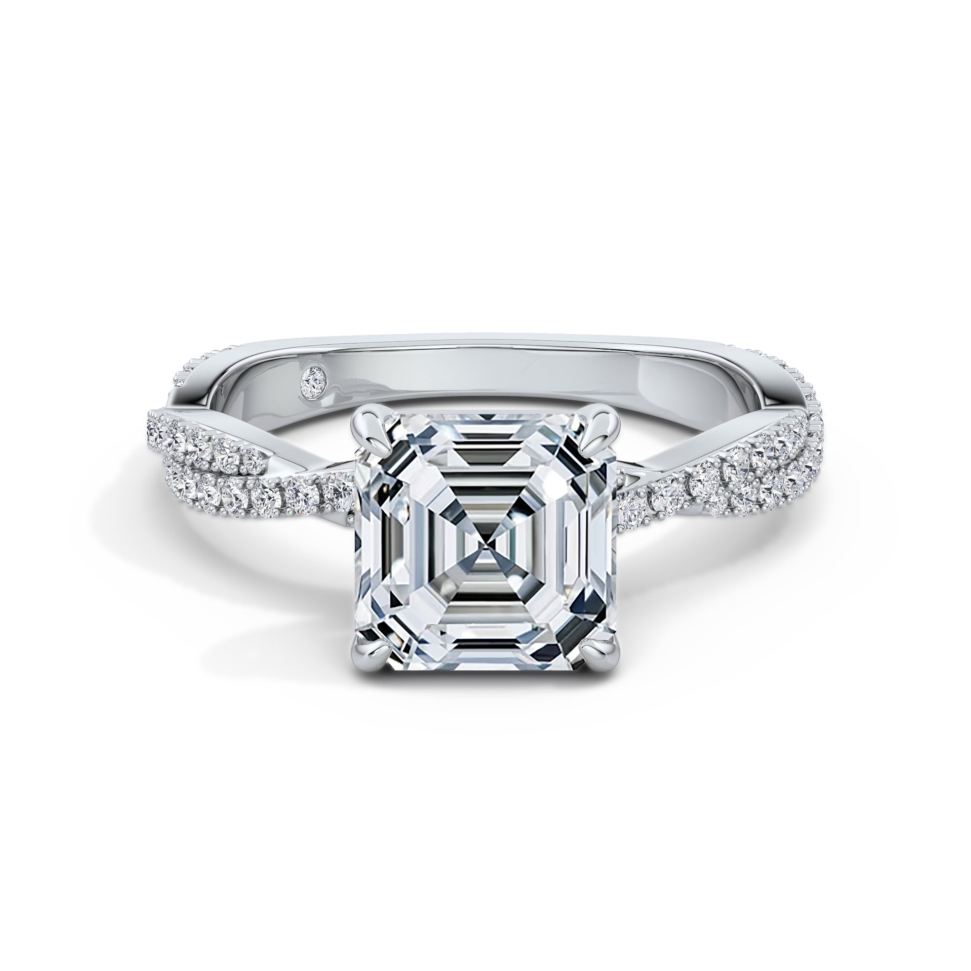 Anita 18k White Gold Asscher Diamond Band