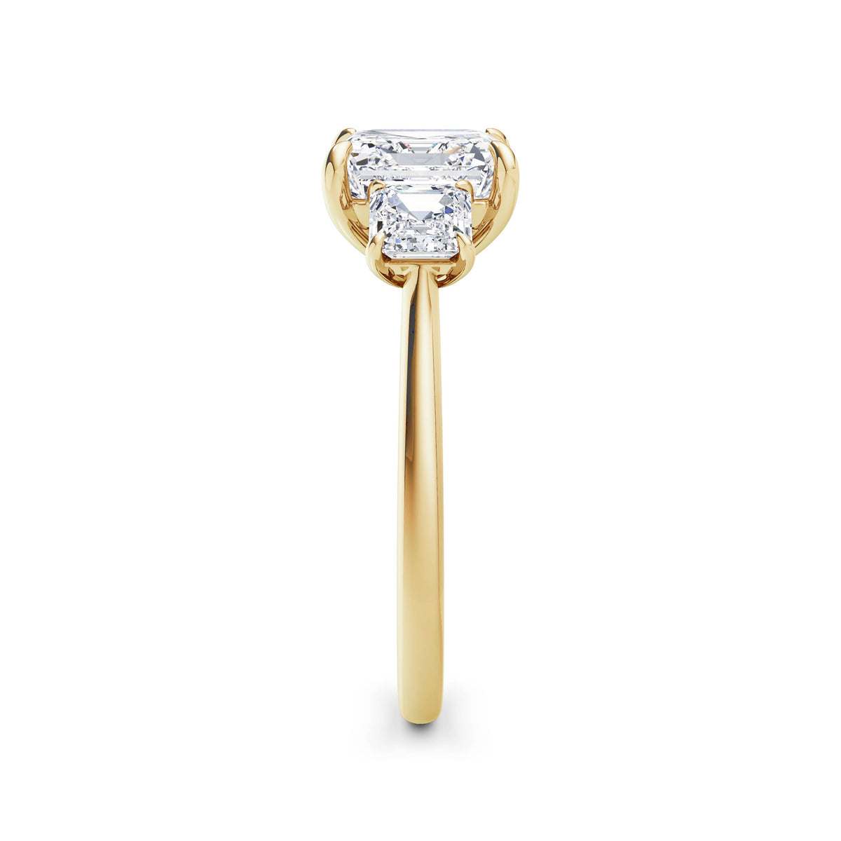Anita 18k Yellow Gold Asscher Trilogy