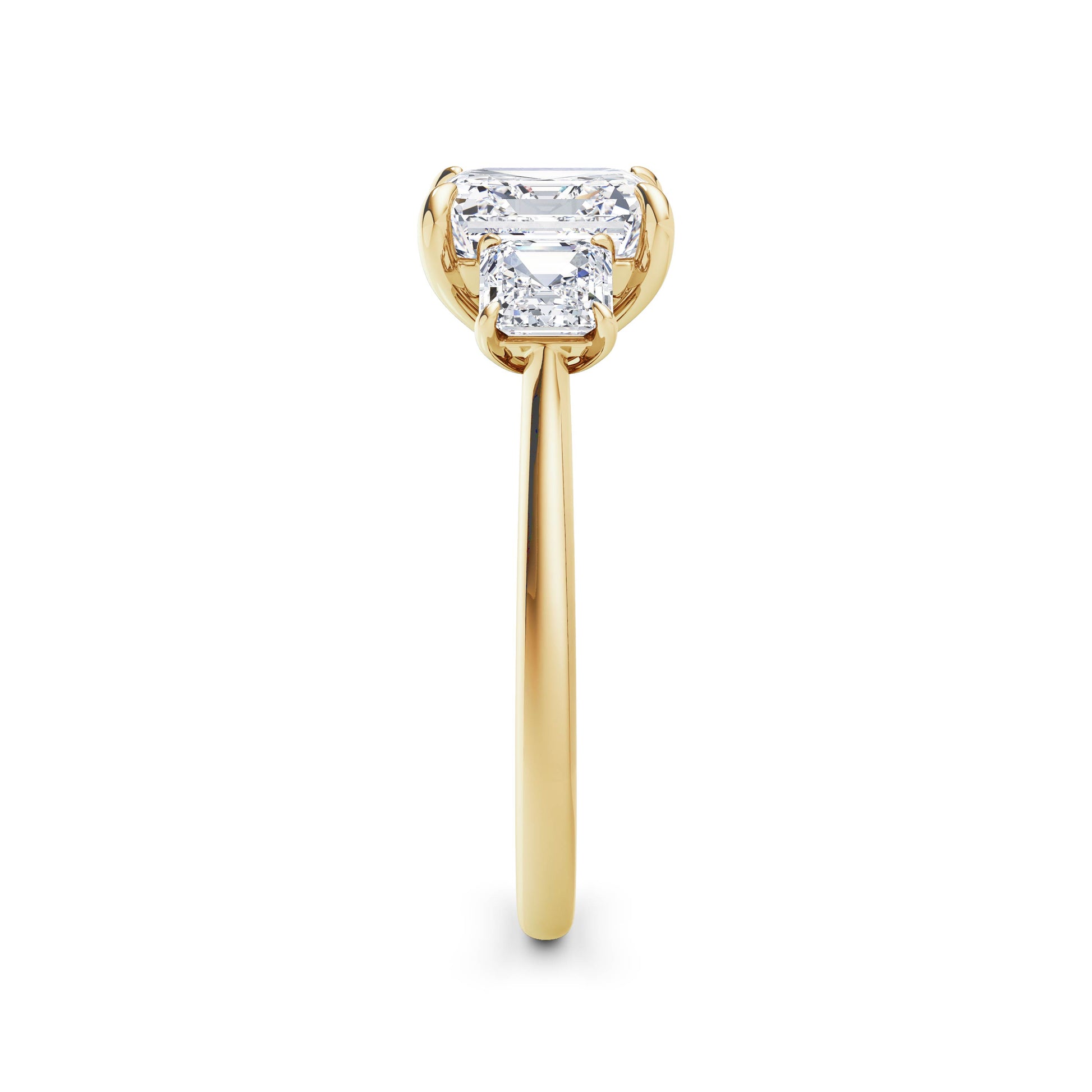 Anita 18k Yellow Gold Asscher Trilogy