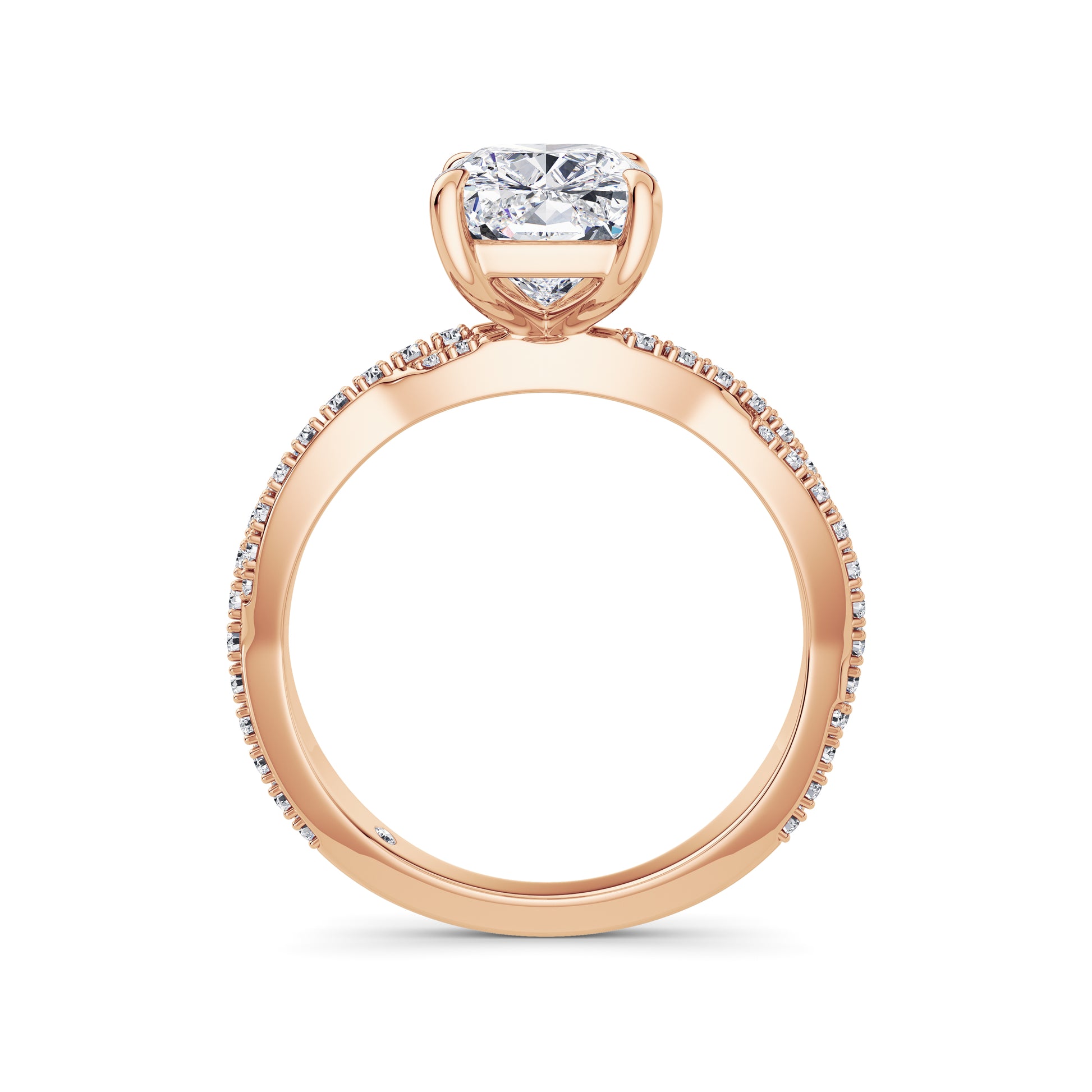Anita 18k Rose Gold Elongated Cushion Diamond Band