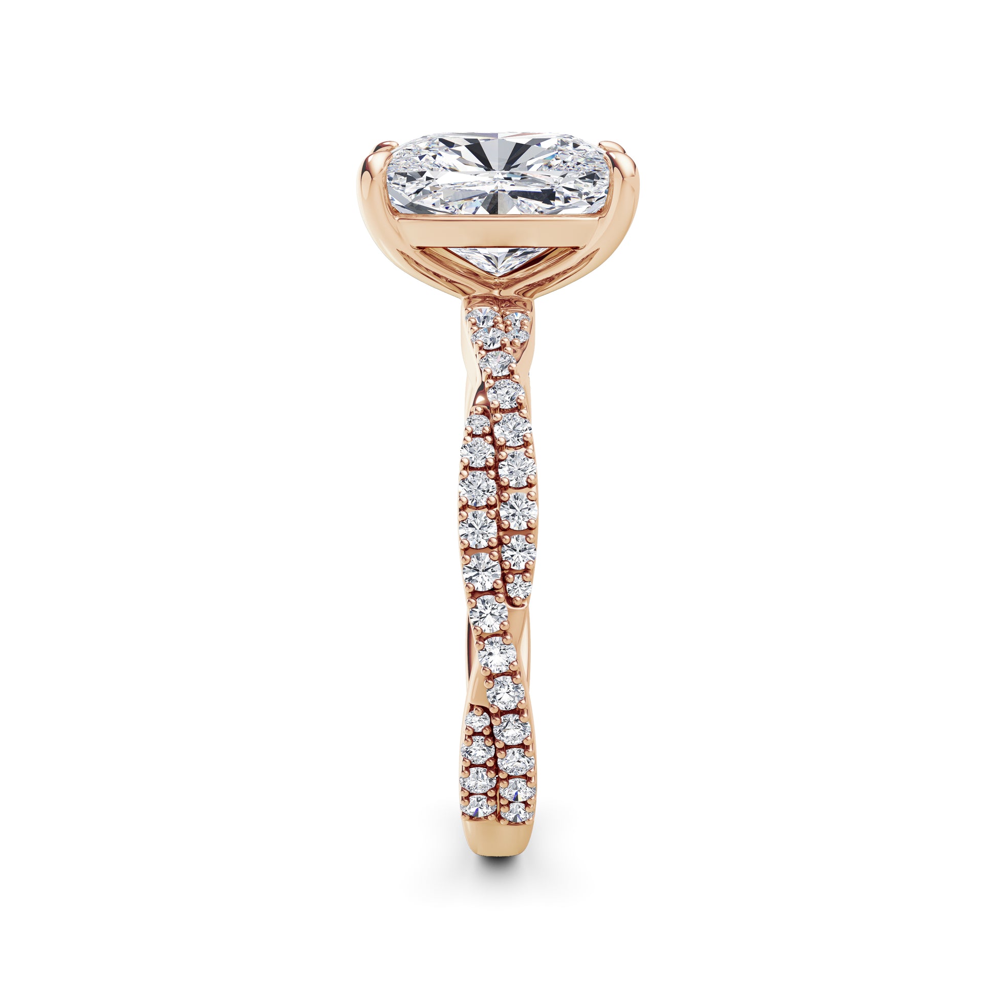 Anita 18k Rose Gold Elongated Cushion Diamond Band