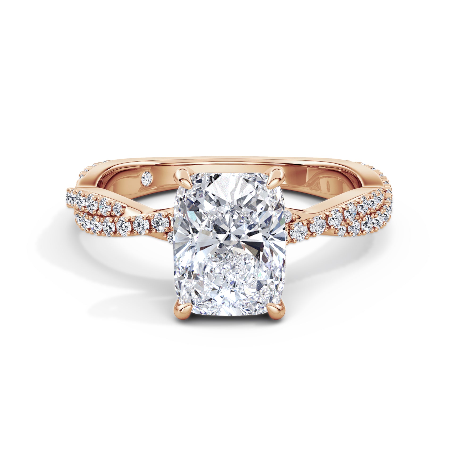 Anita 18k Rose Gold Elongated Cushion Diamond Band