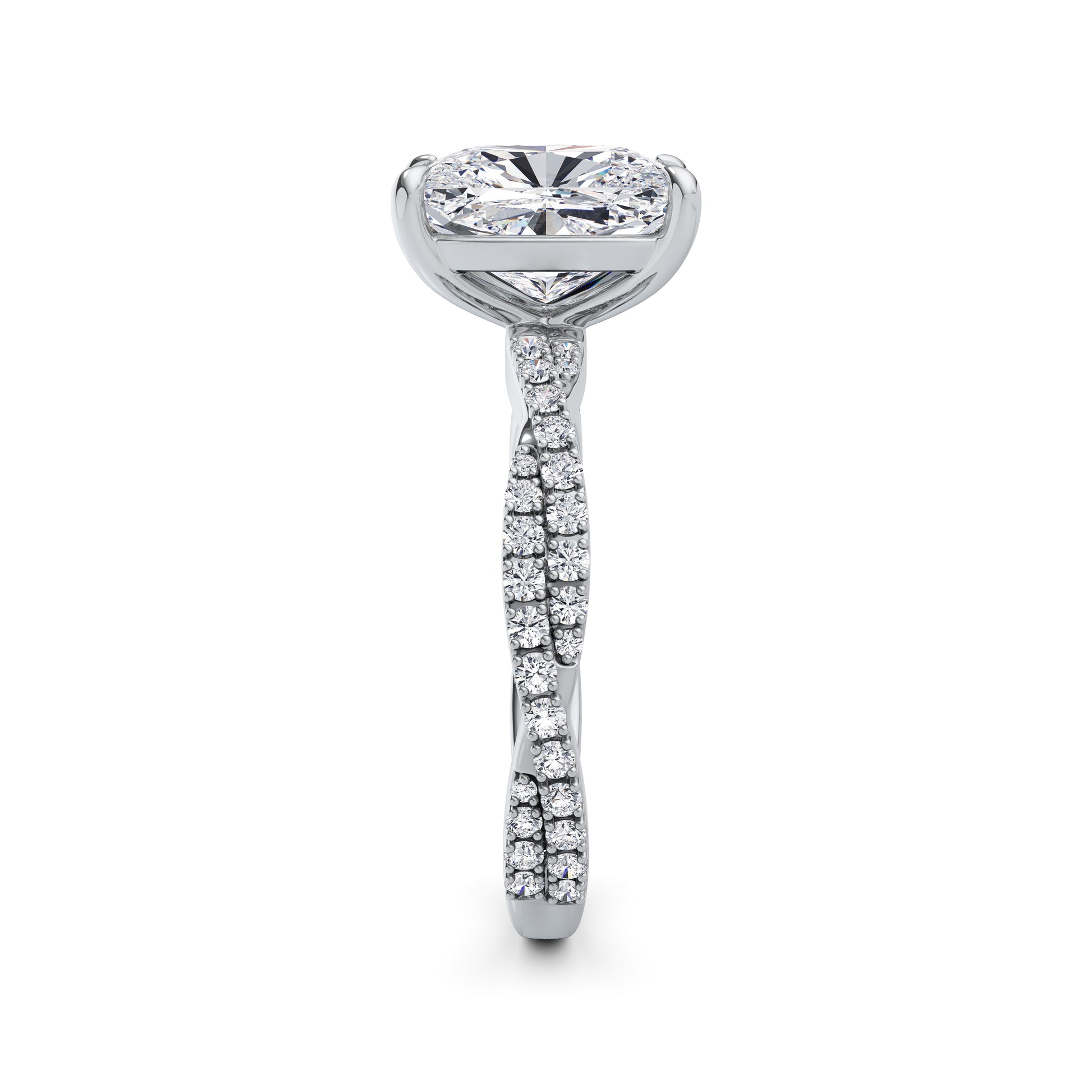 Anita 18k White Gold Elongated Cushion Diamond Band