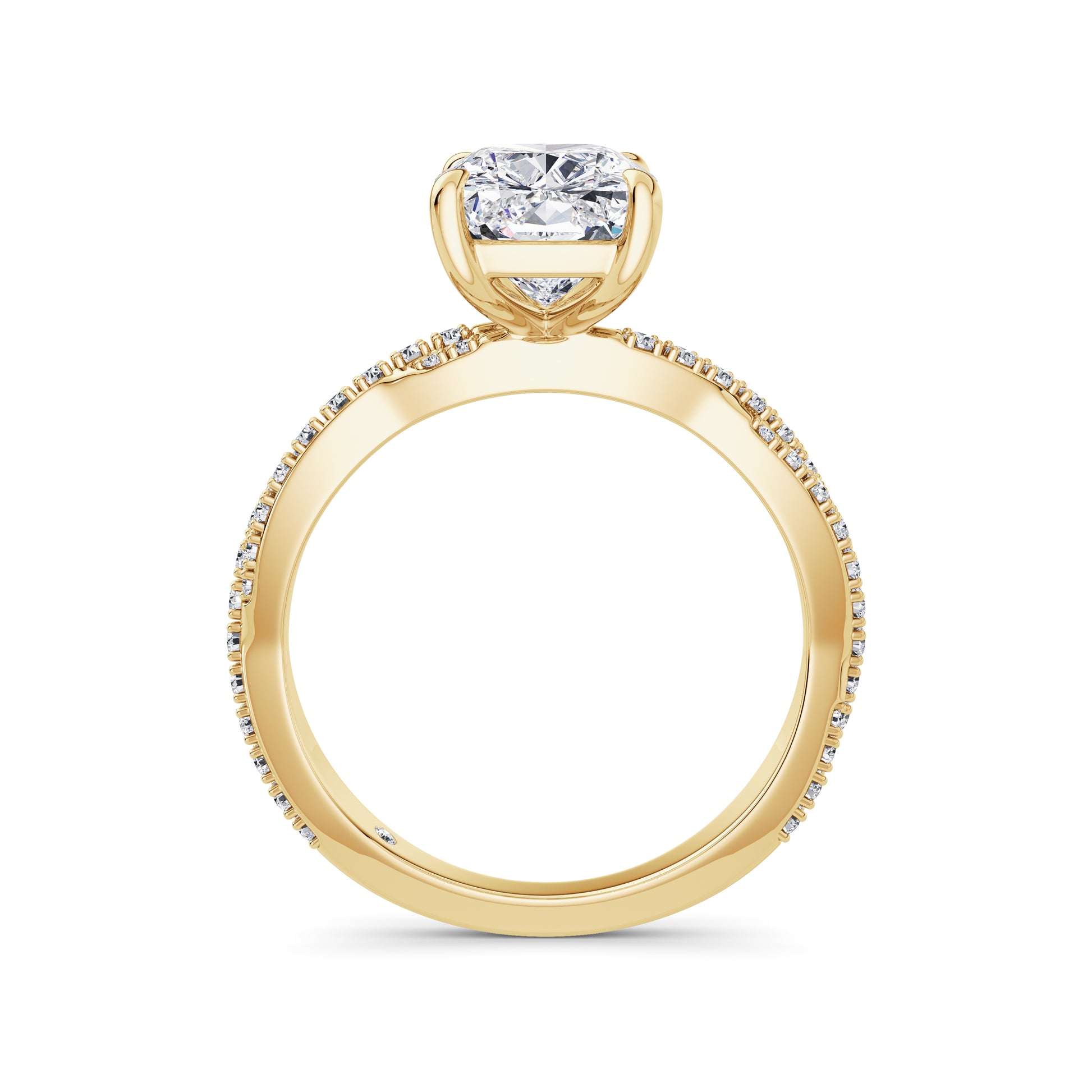 Anita 18k Yellow Gold Elongated Cushion Diamond Band
