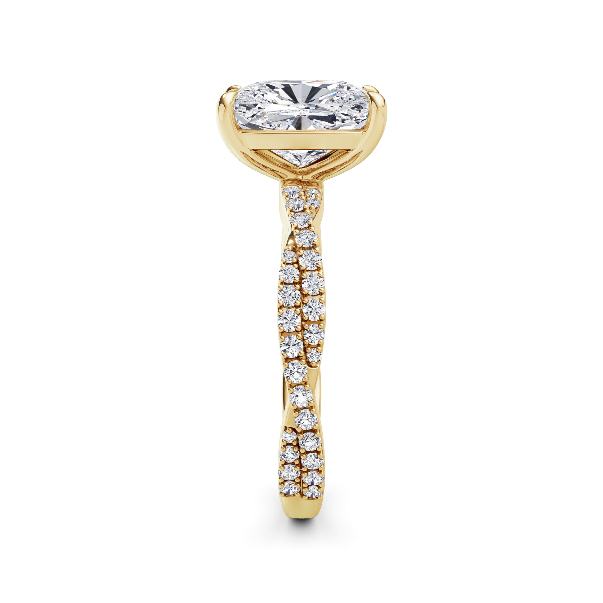 Anita 18k Yellow Gold Elongated Cushion Diamond Band