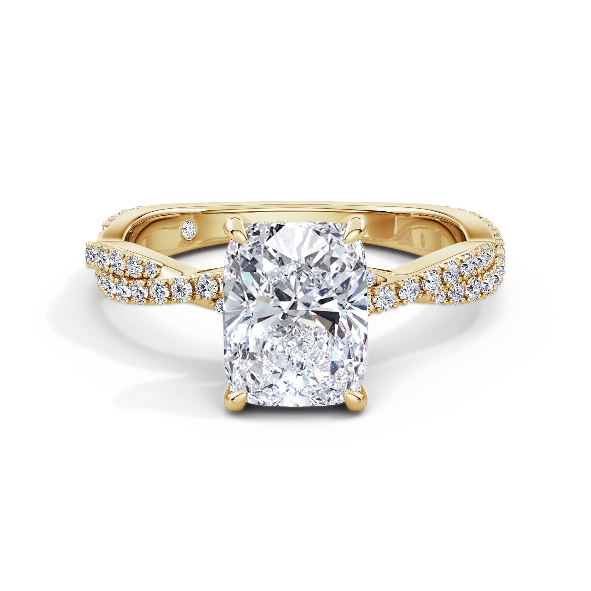 Anita 18k Yellow Gold Elongated Cushion Diamond Band