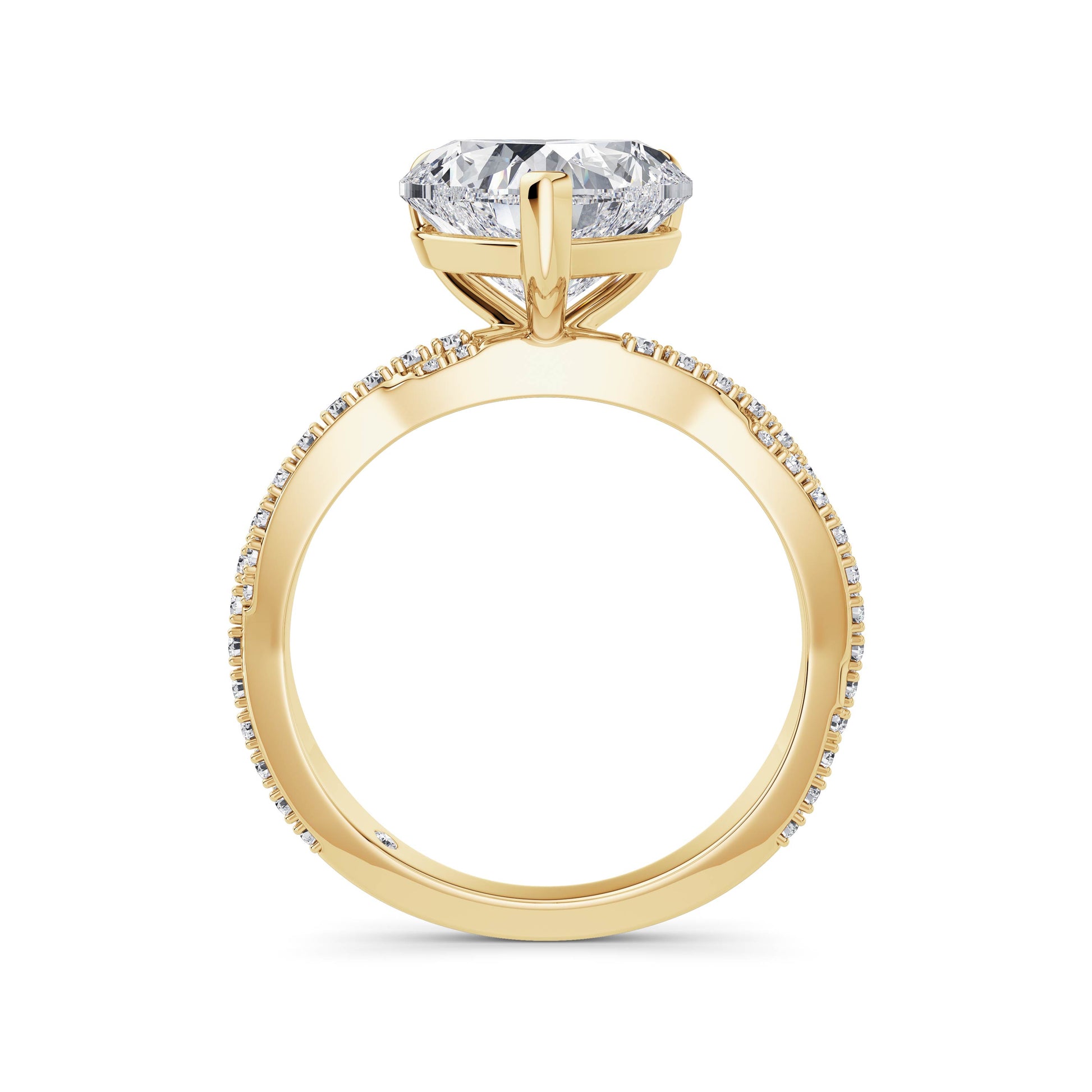 Anita 18k Yellow Gold Heart Diamond Band