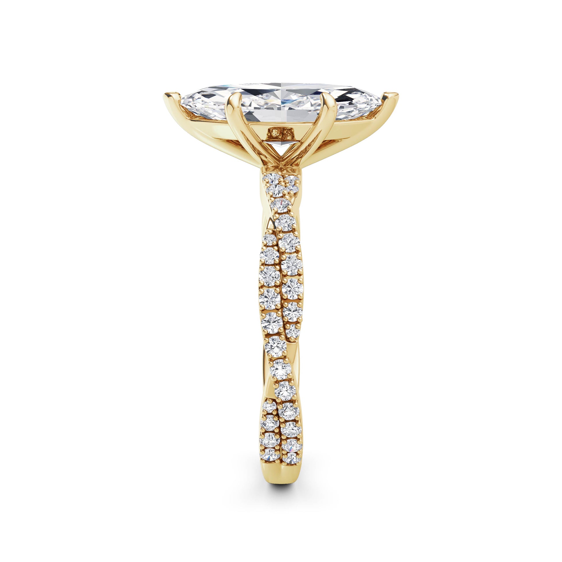 Anita 18k Yellow Gold Marquise Diamond Band