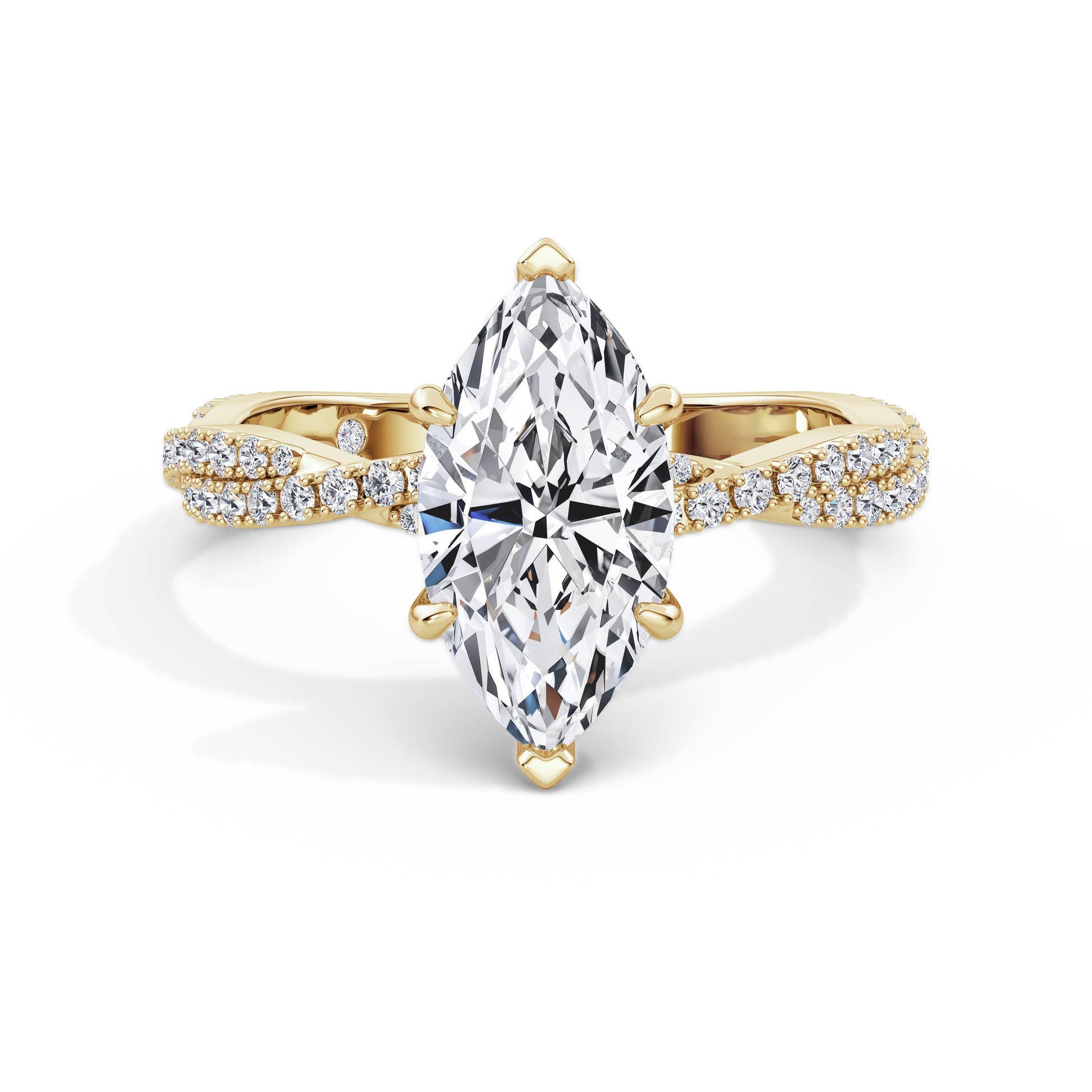 Anita 18k Yellow Gold Marquise Diamond Band