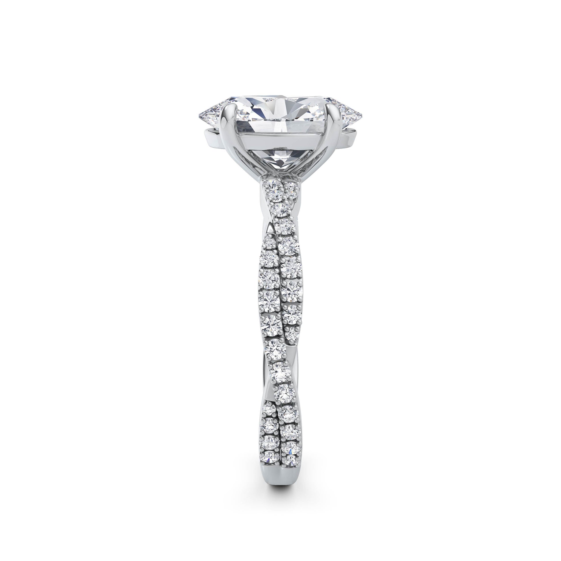 Anita Platinum Oval Diamond Band
