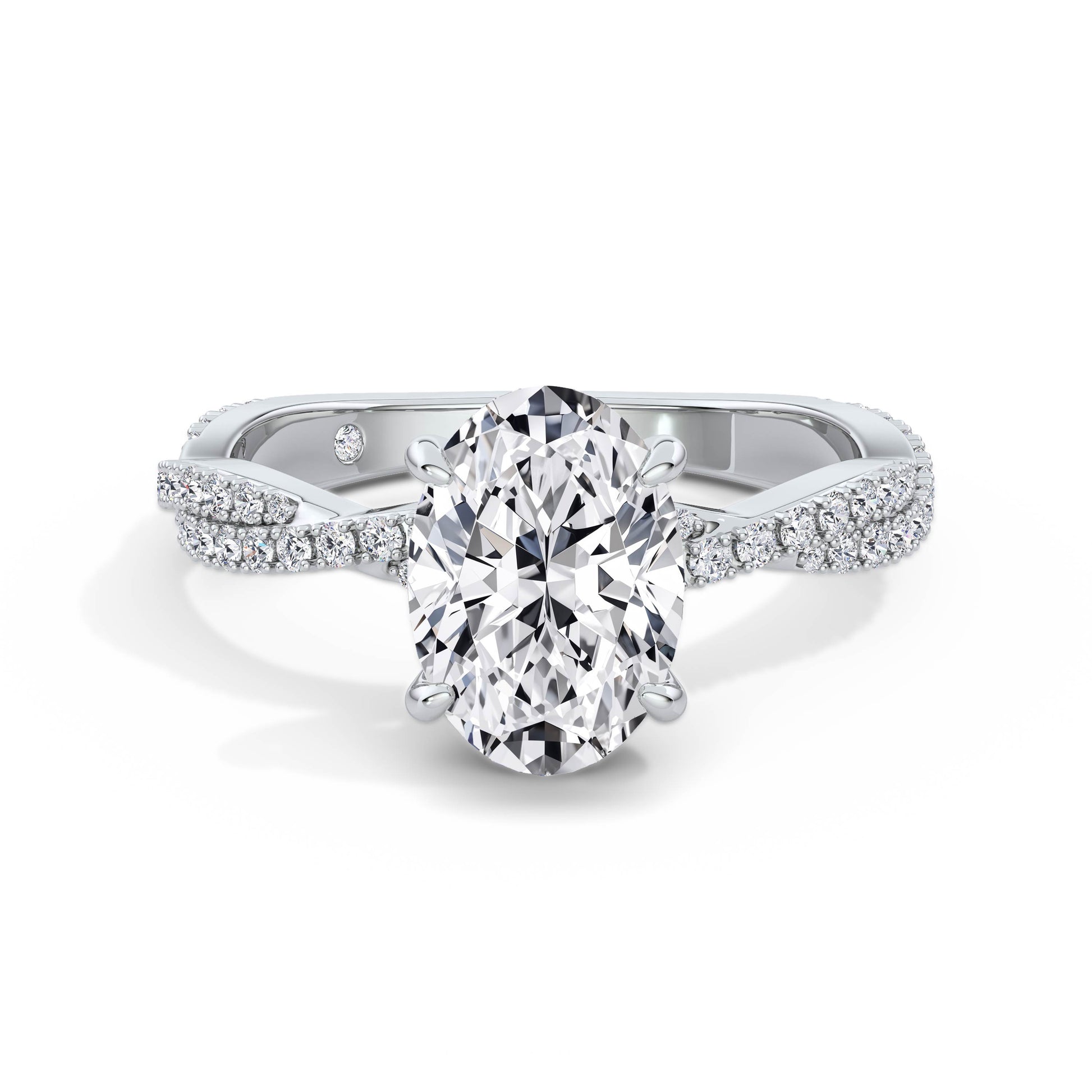 Anita Platinum Oval Diamond Band