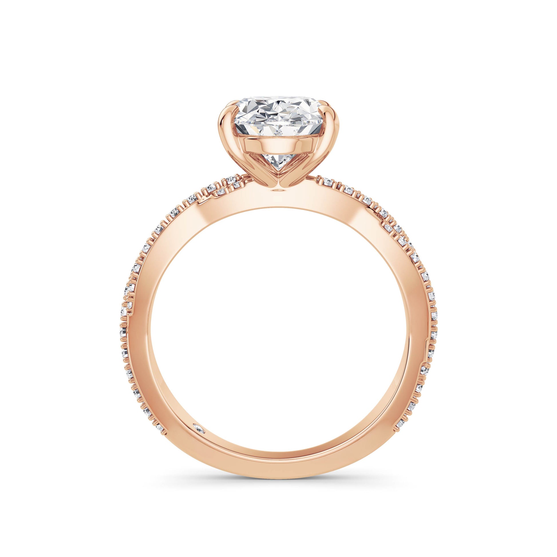 Anita 18k Rose Gold Oval Diamond Band
