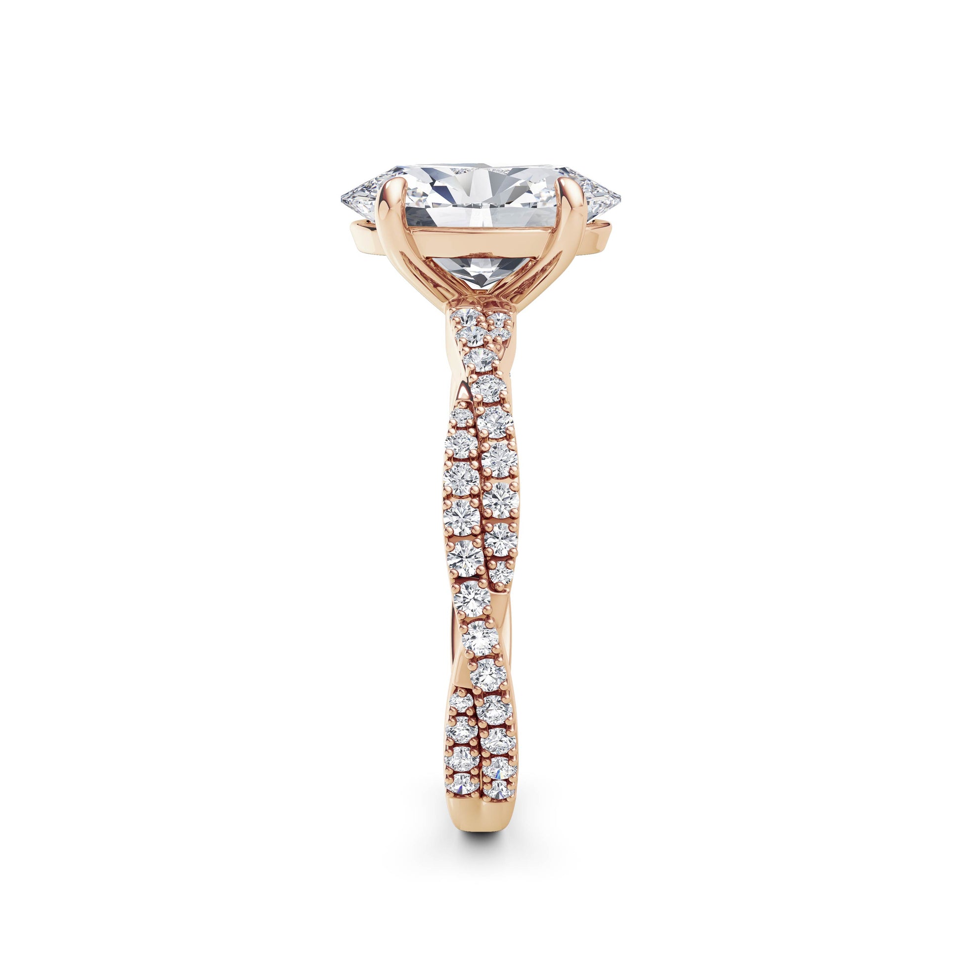 Anita 18k Rose Gold Oval Diamond Band