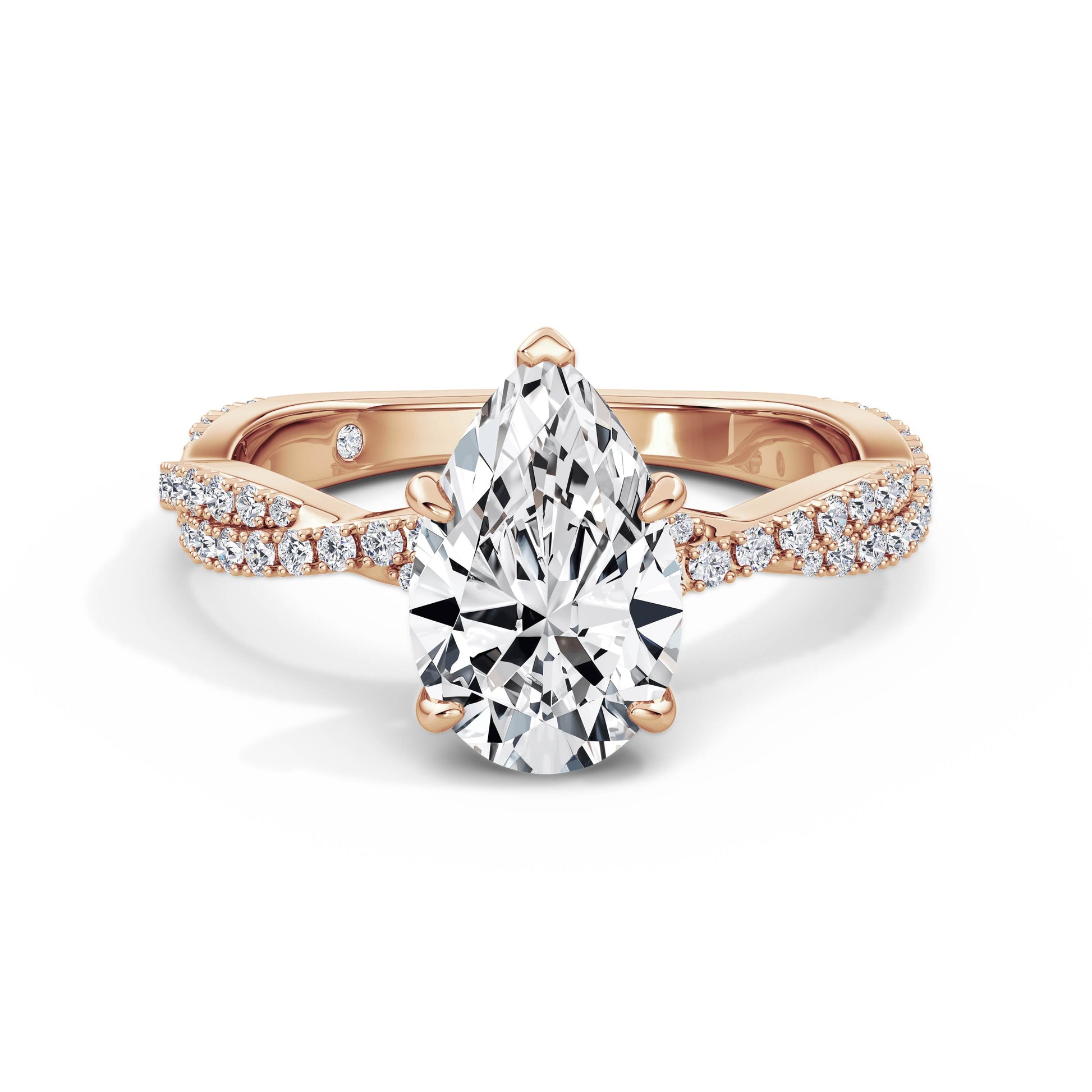 Anita 18k Rose Gold Pear Diamond Band