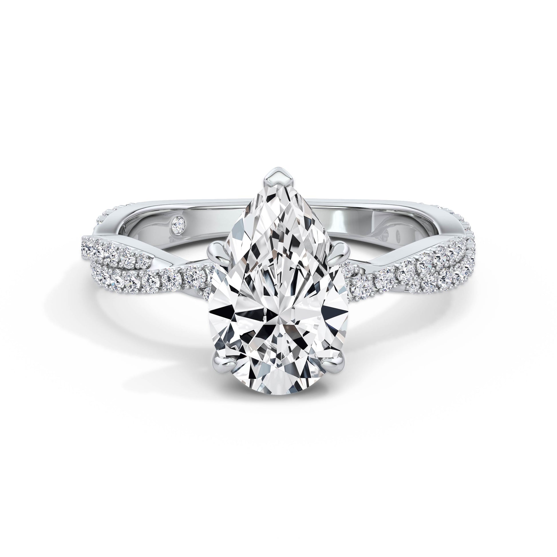 Anita 18k White Gold Pear Diamond Band
