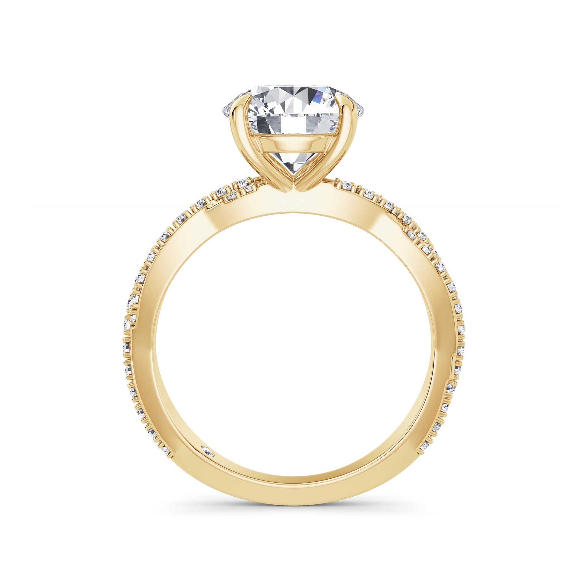 Anita 18k Yellow Gold Round Diamond Band