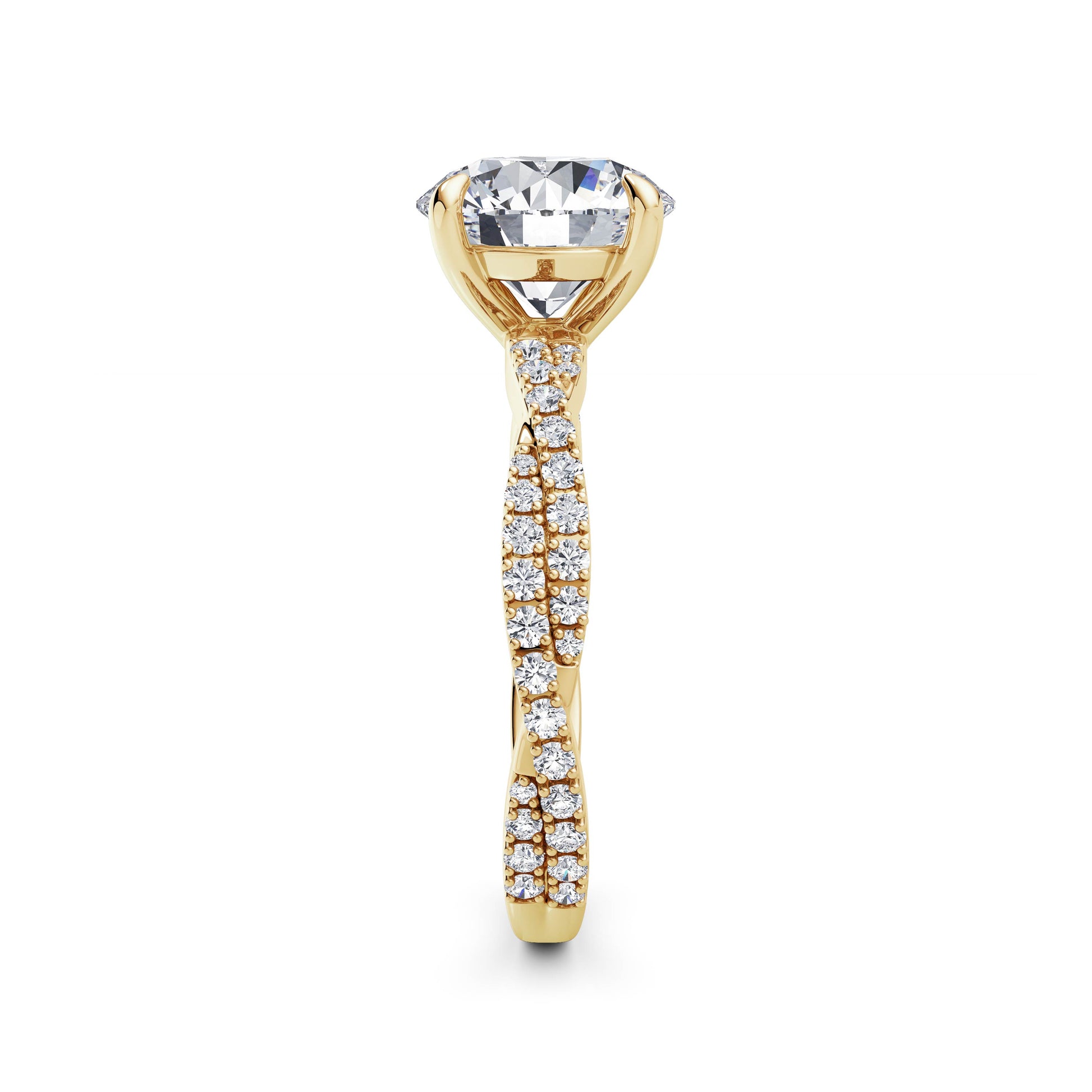 Anita 18k Yellow Gold Round Diamond Band