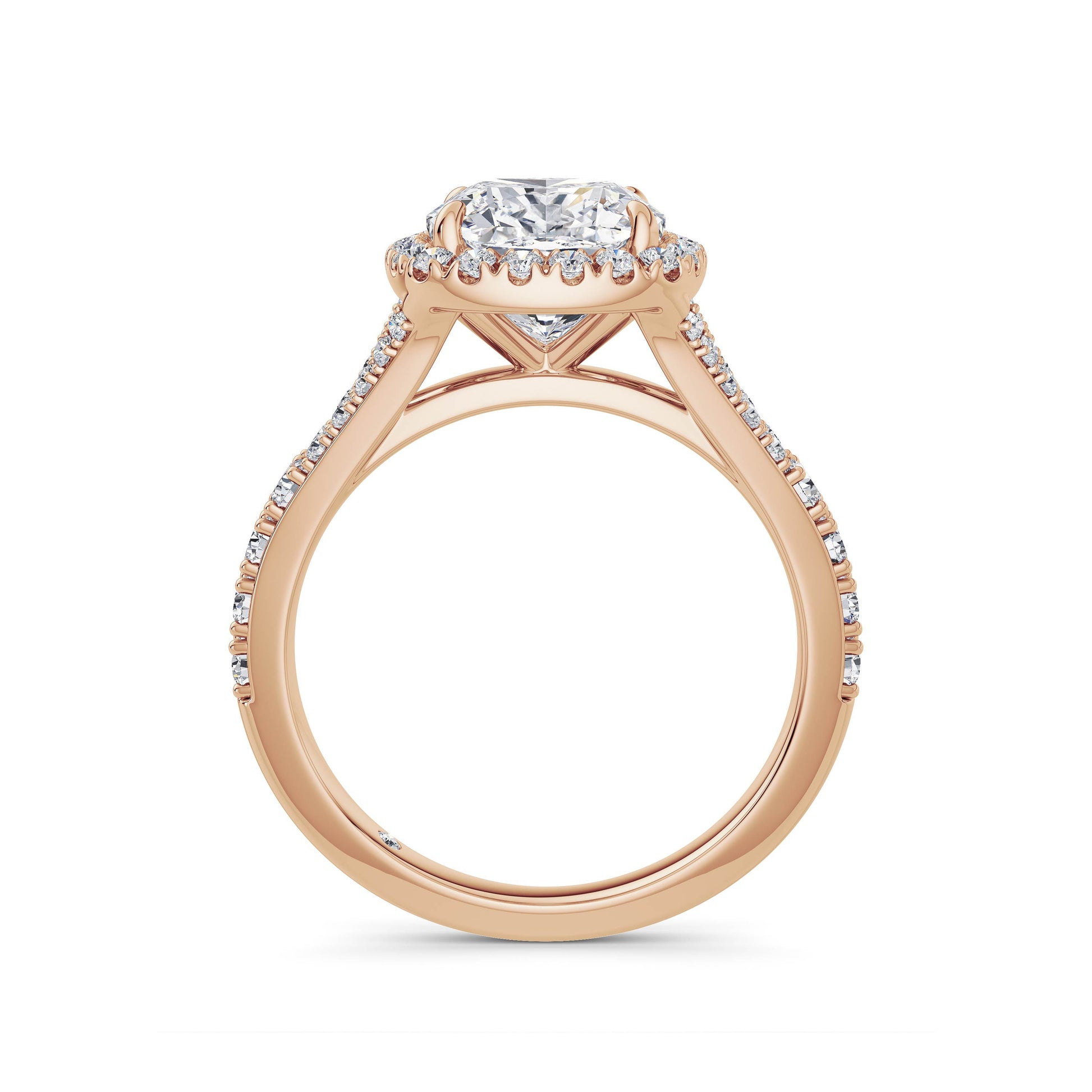 Bethany 18k Rose Gold Cushion Halo