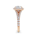Bethany 18k Rose Gold Cushion Halo