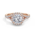 Bethany 18k Rose Gold Cushion Halo