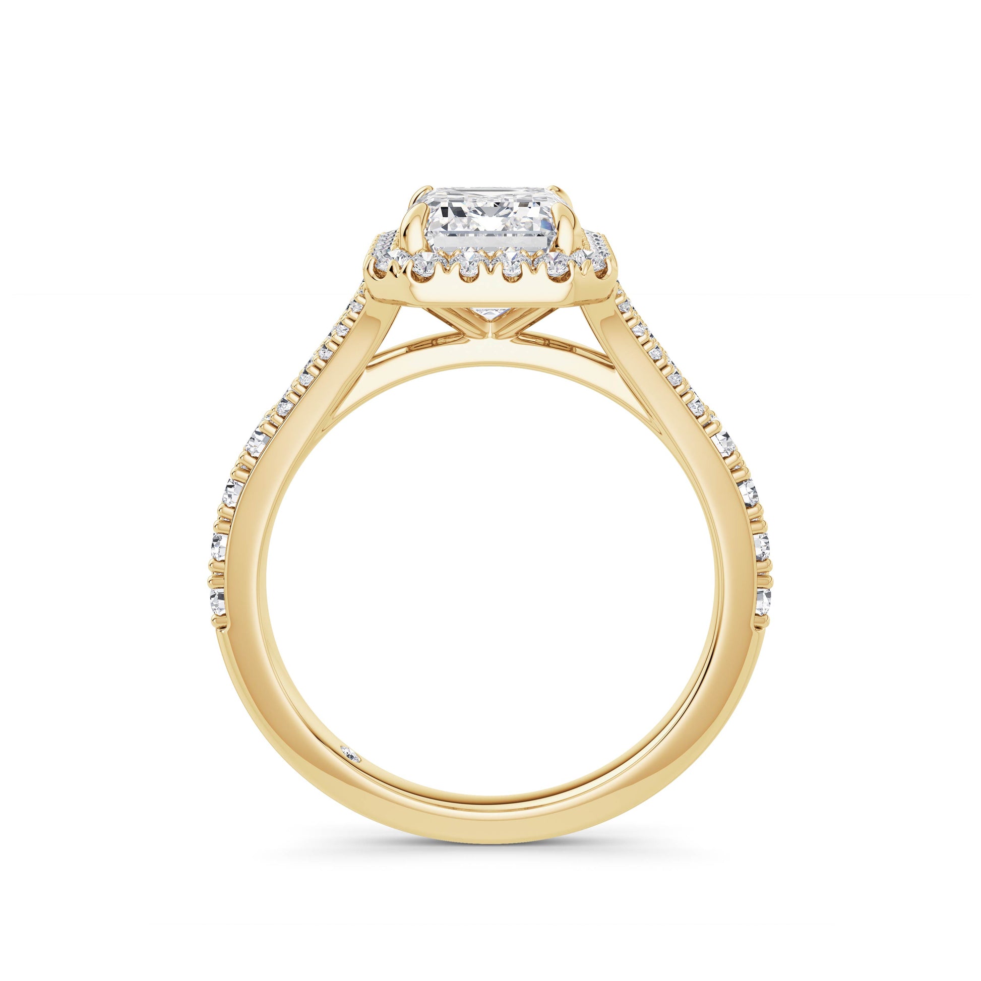 Bethany 18k Yellow Gold Emerald Halo