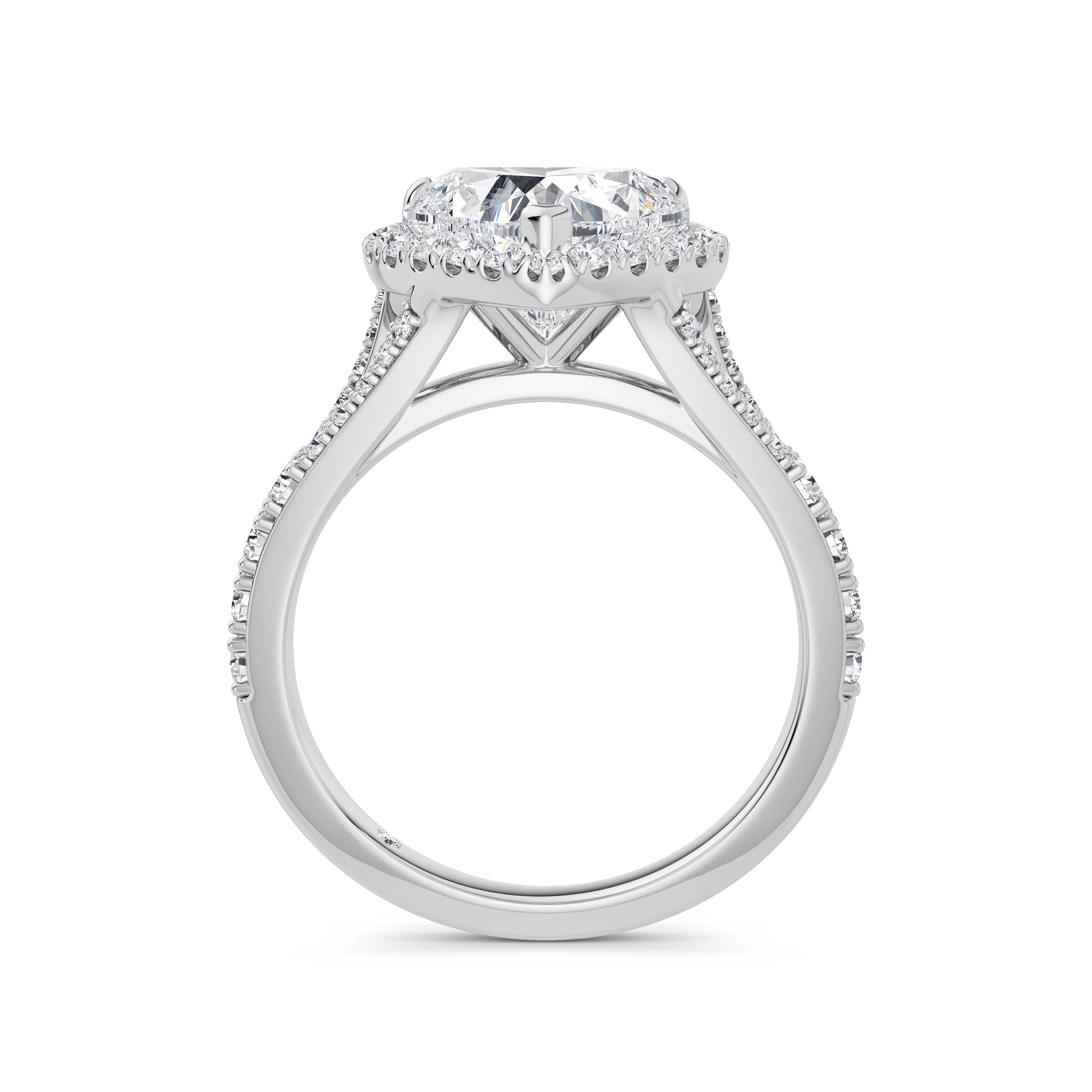 Bethany 18k White Gold Heart Halo