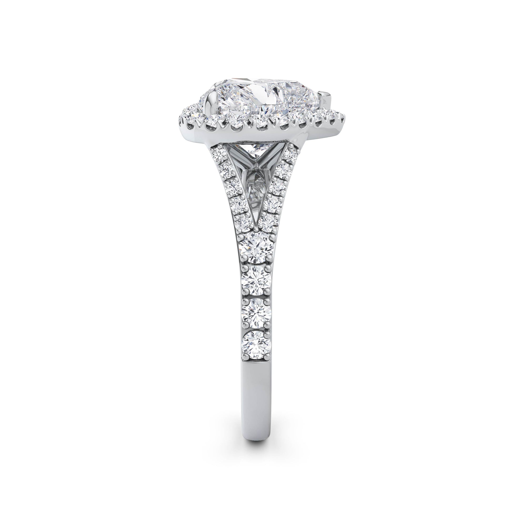 Bethany 18k White Gold Heart Halo