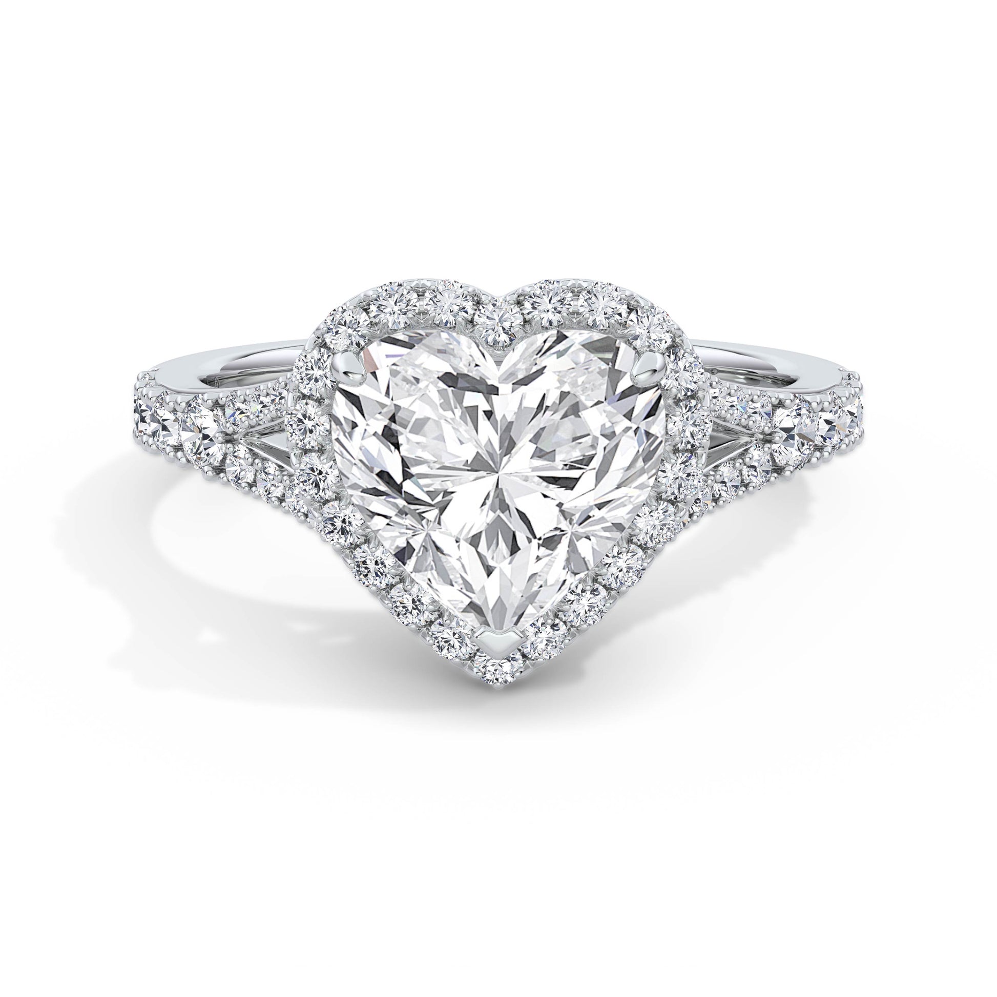 Bethany 18k White Gold Heart Halo