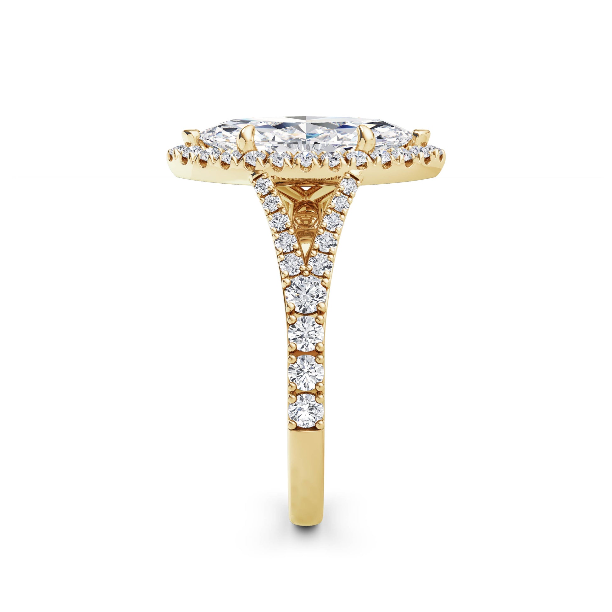 Bethany 18k Yellow Gold Marquise Halo