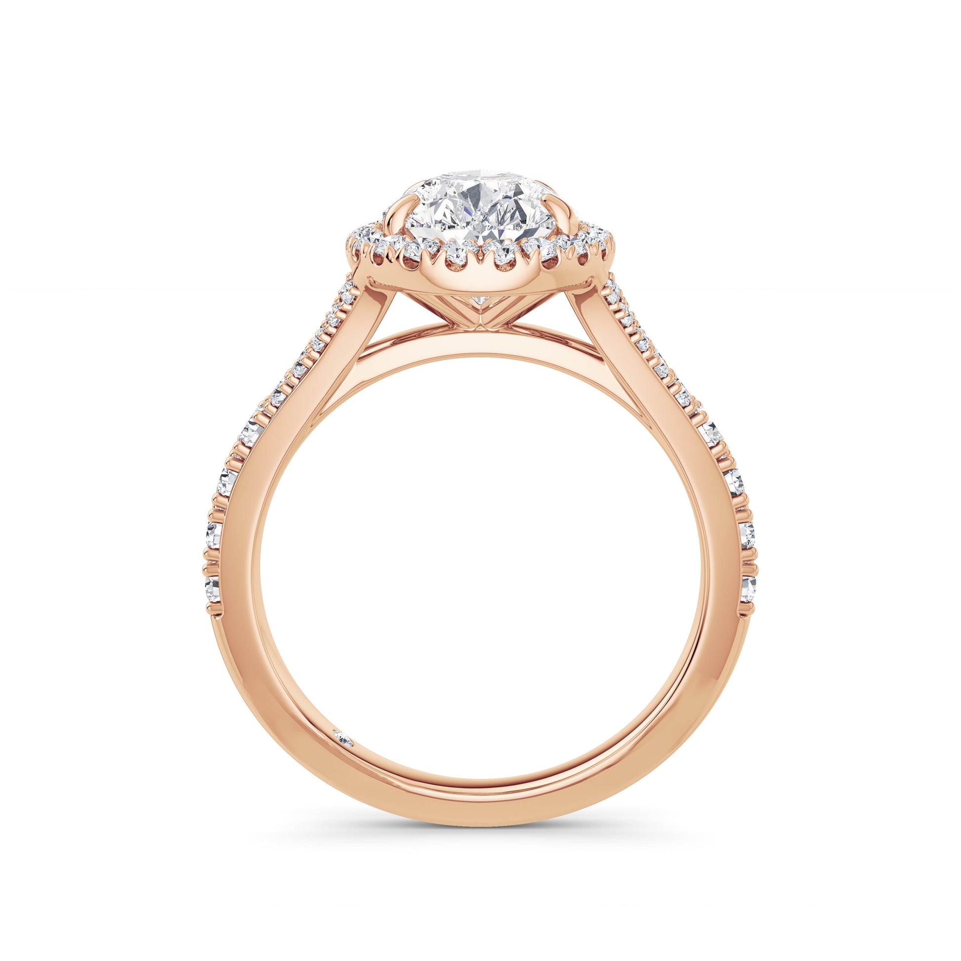 Bethany 18k Rose Gold Pear Halo