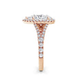 Bethany 18k Rose Gold Pear Halo