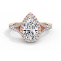 Bethany 18k Rose Gold Pear Halo