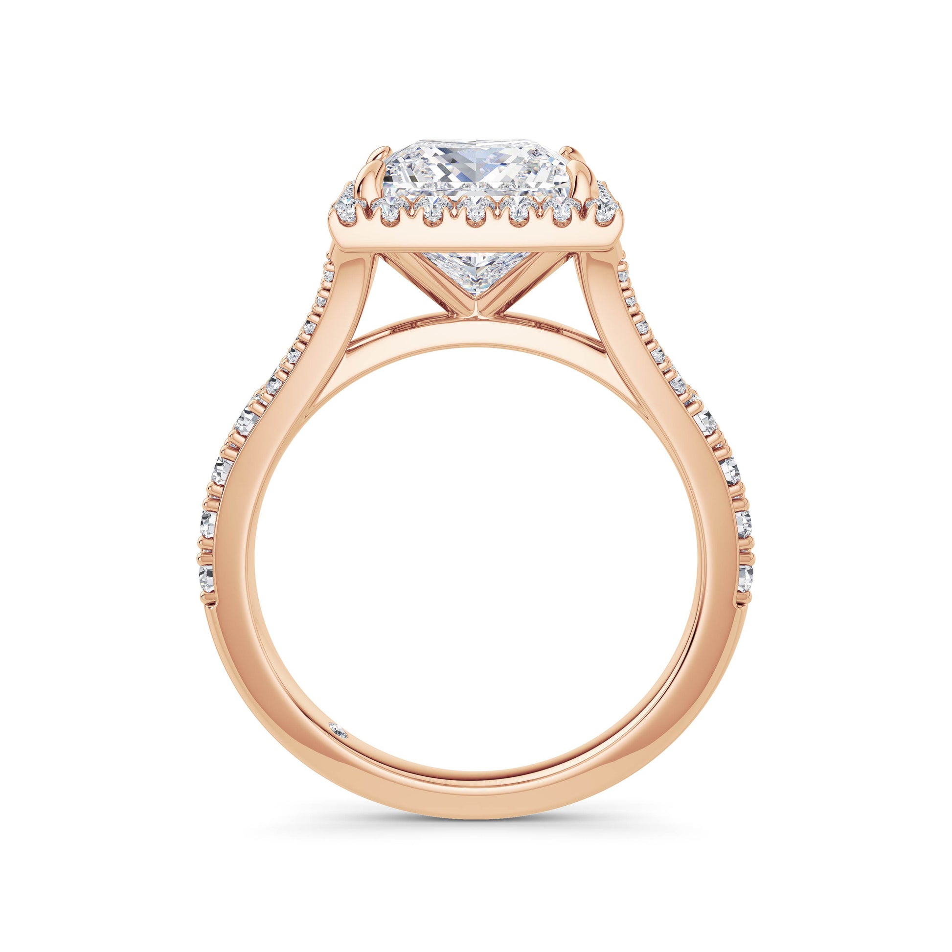 Bethany 18k Rose Gold Princess Halo