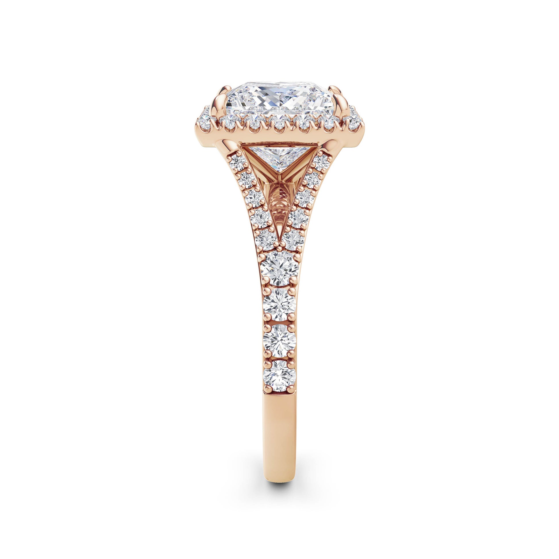 Bethany 18k Rose Gold Princess Halo