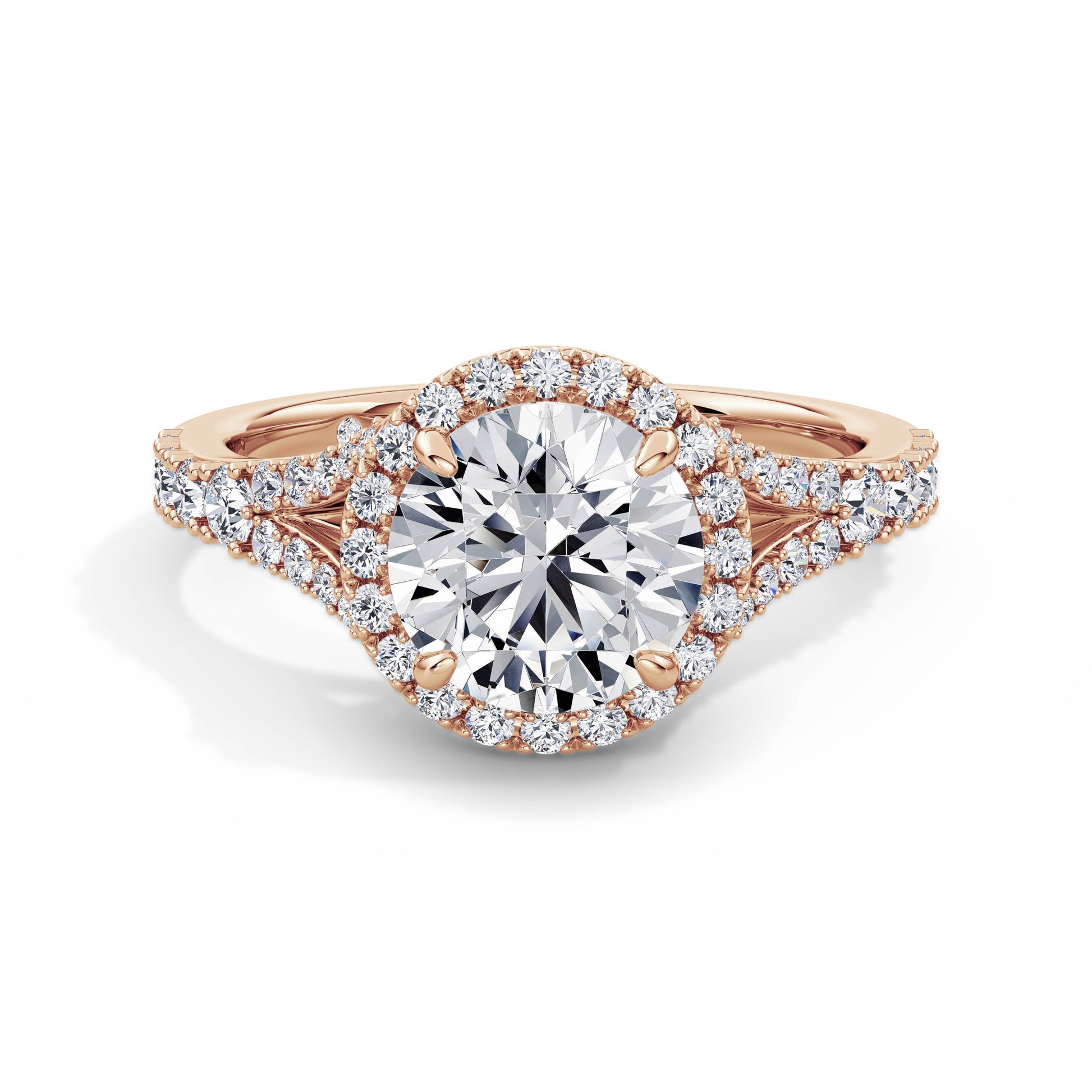 Bethany 18k Rose Gold Round Halo