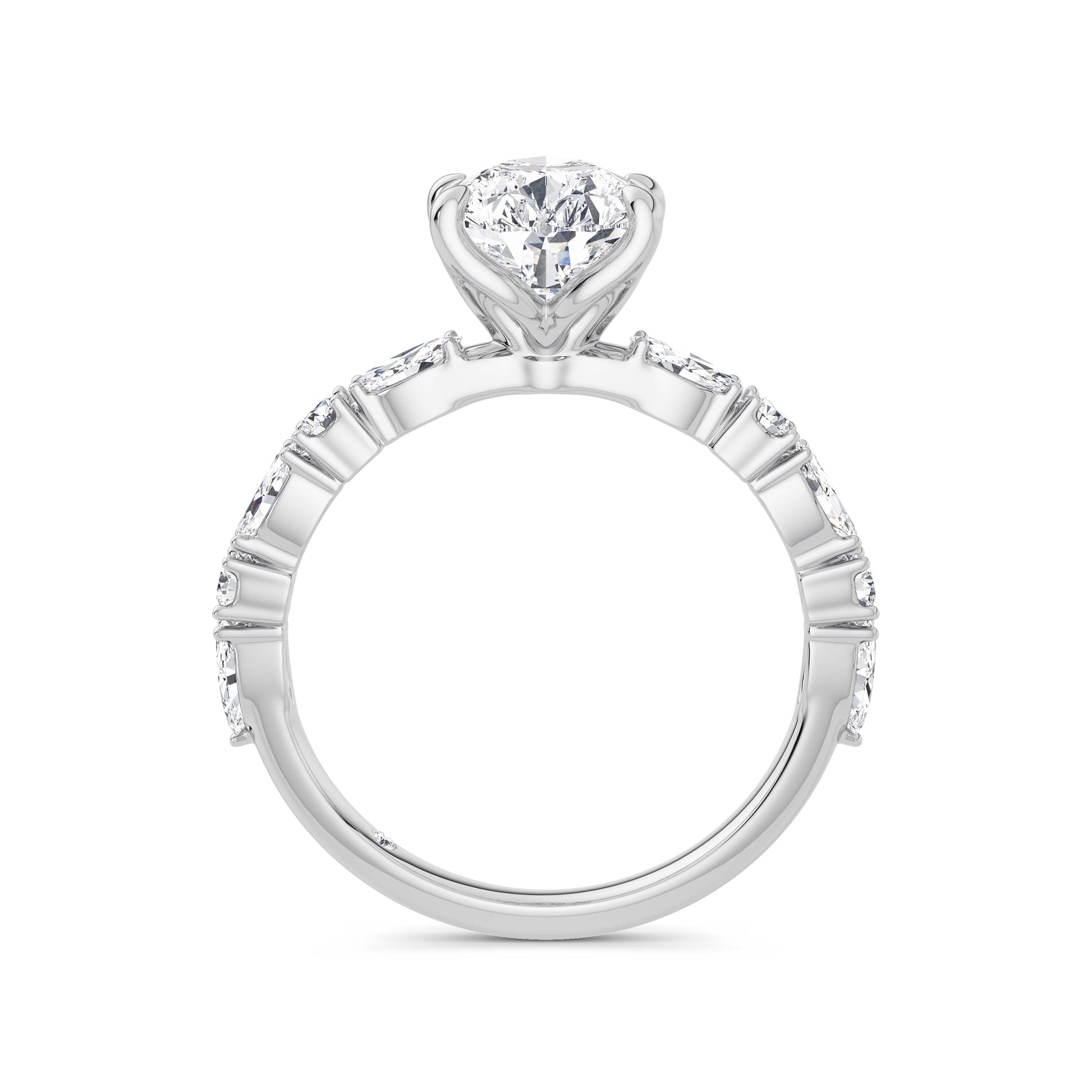 Beverley Platinum Pear Diamond Band