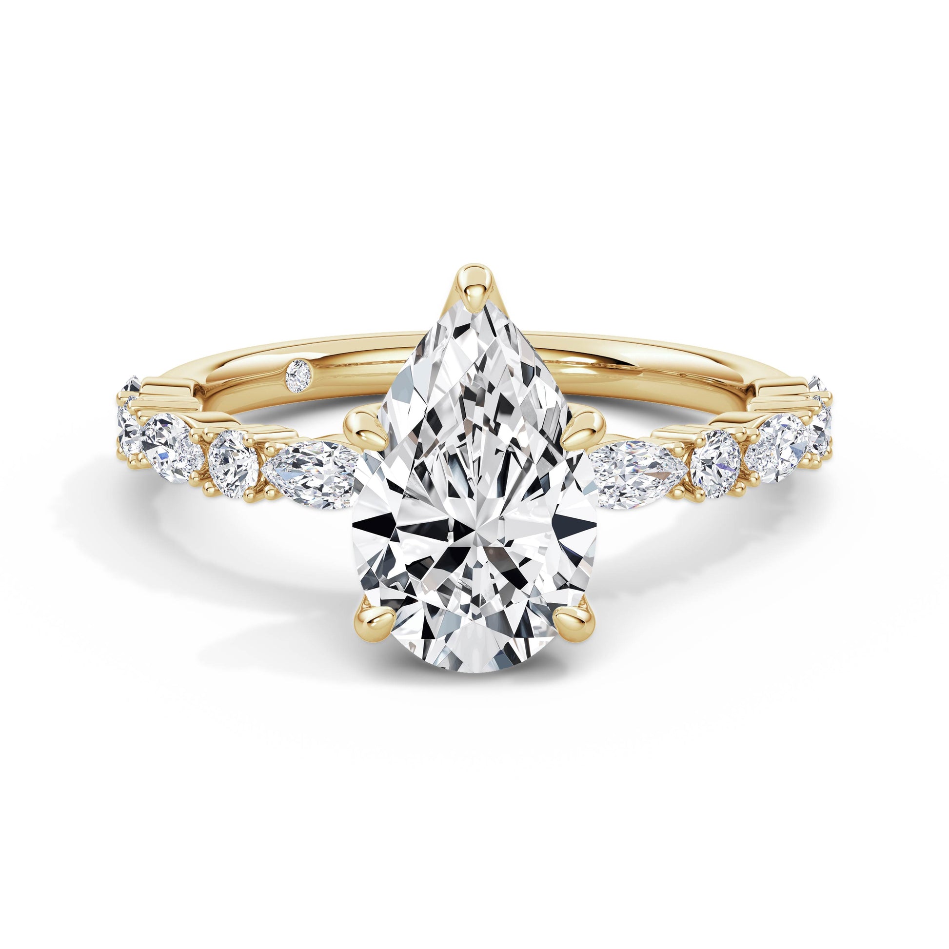 Beverley 18k Yellow Gold Pear Diamond Band